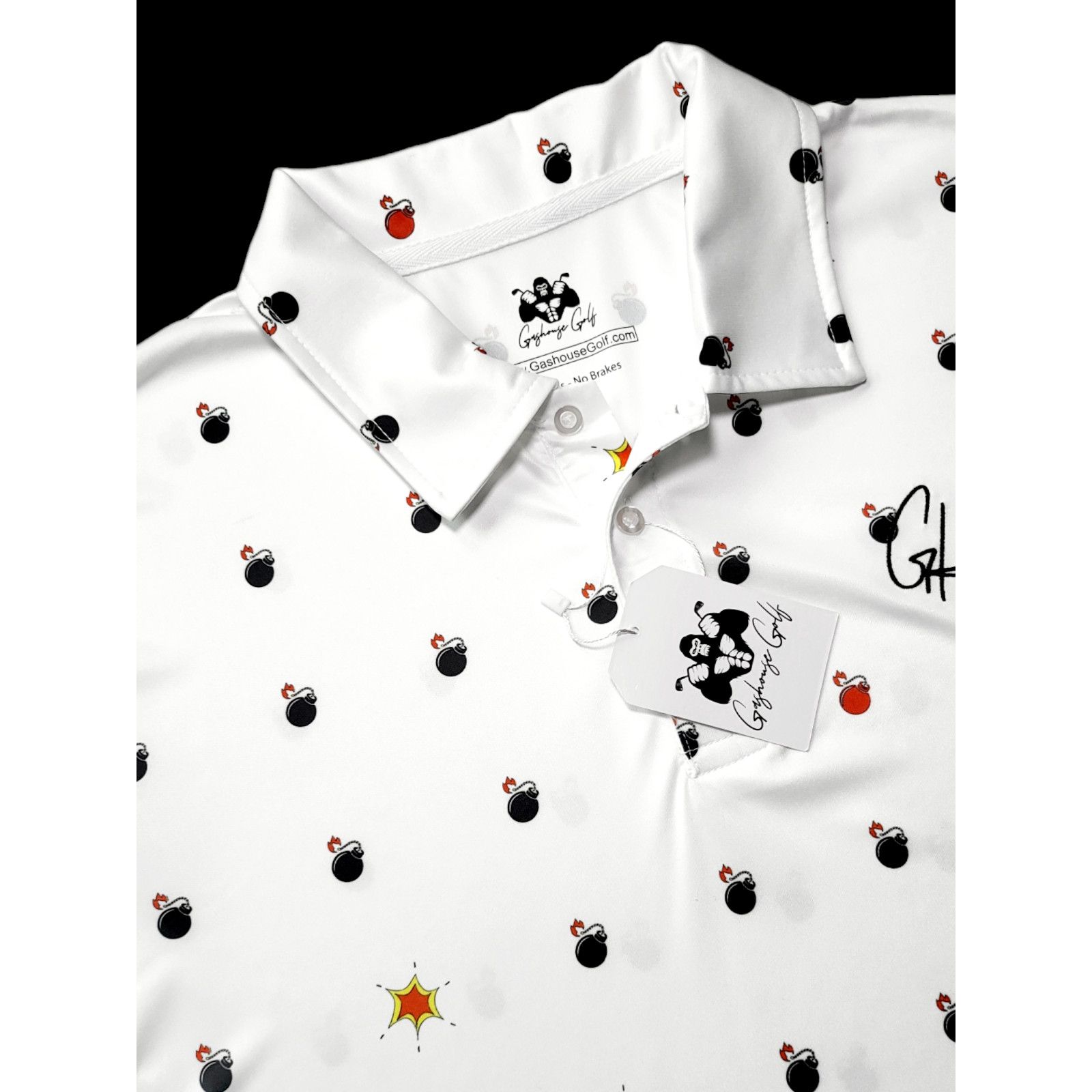 Other NWT GASHOUSE GOLF Bombs Away Performance Polo White Size L Size US L / EU 52-54 / 3 - 5 Thumbnail