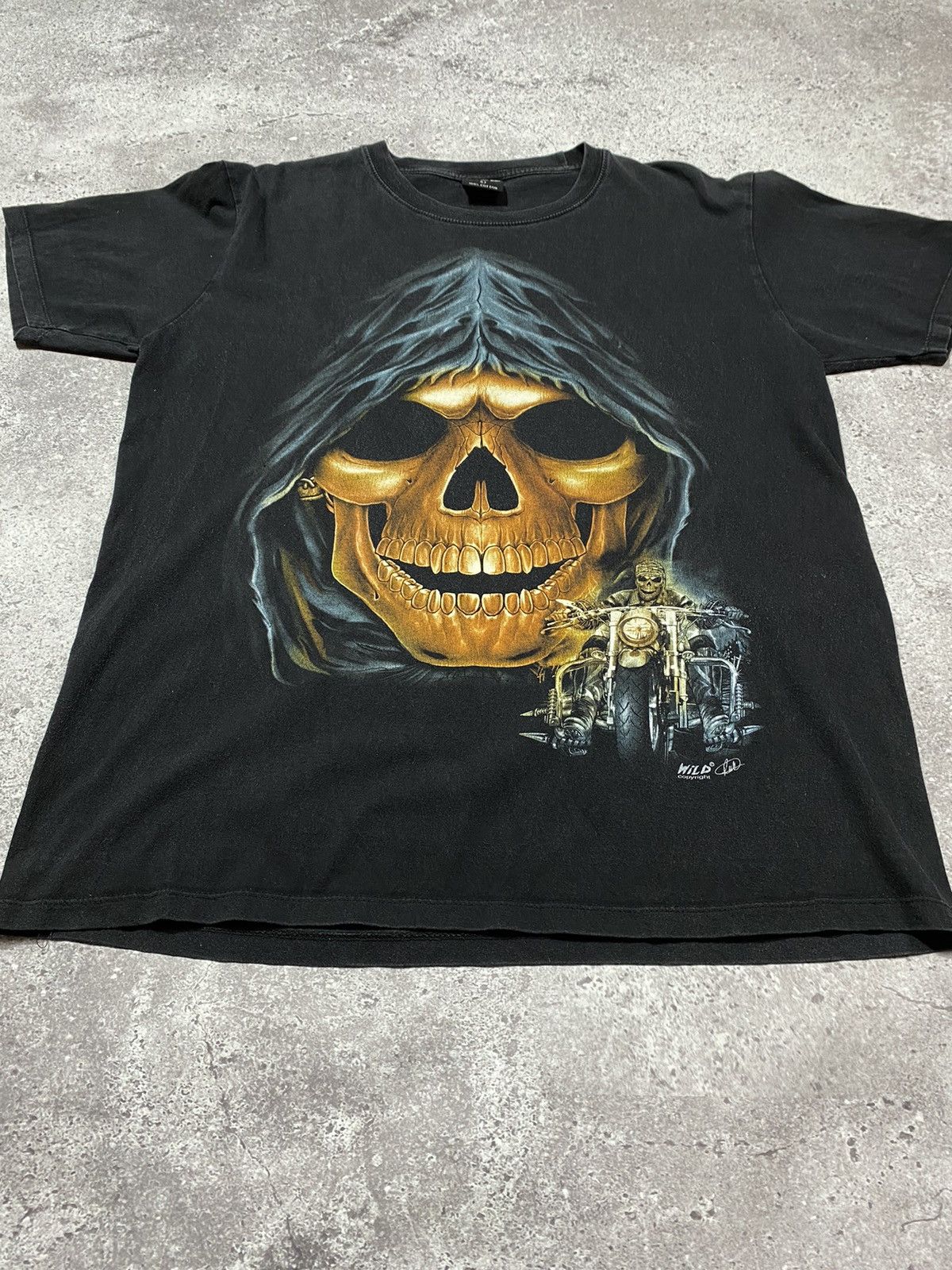 Other Vintage WILD Biker skull Harley Davidson style Tshirt Size US L / EU 52-54 / 3 - 7 Thumbnail