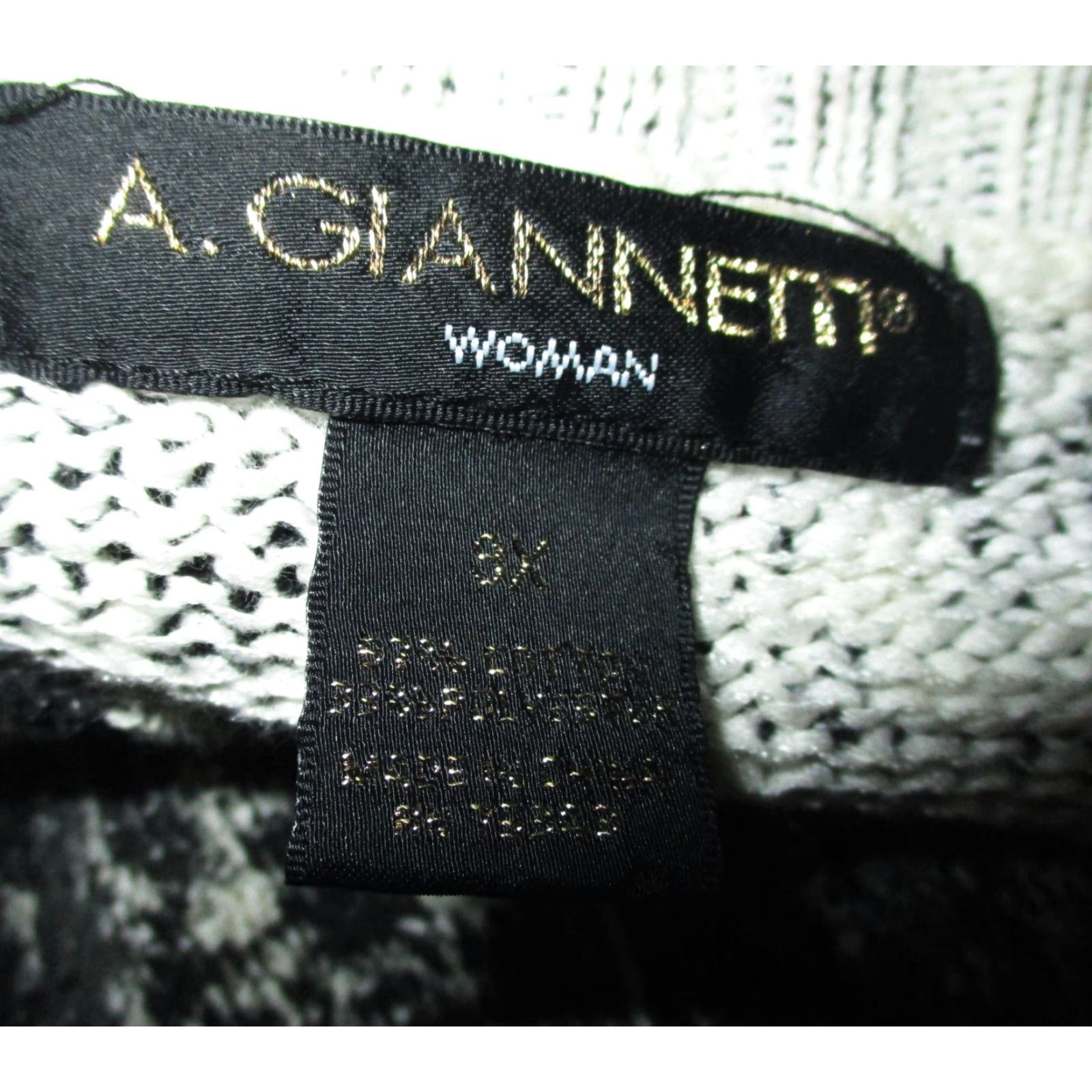 Vintage A. GIANETTI Gray Black Heavy Cardigan Sweater 3X Plus Womens 3/4 Sleeve Knit Cotton Blend Fall Winter All Seasons Cardigan Size XXL / US 16-18 / IT 52-54 - 6 Thumbnail