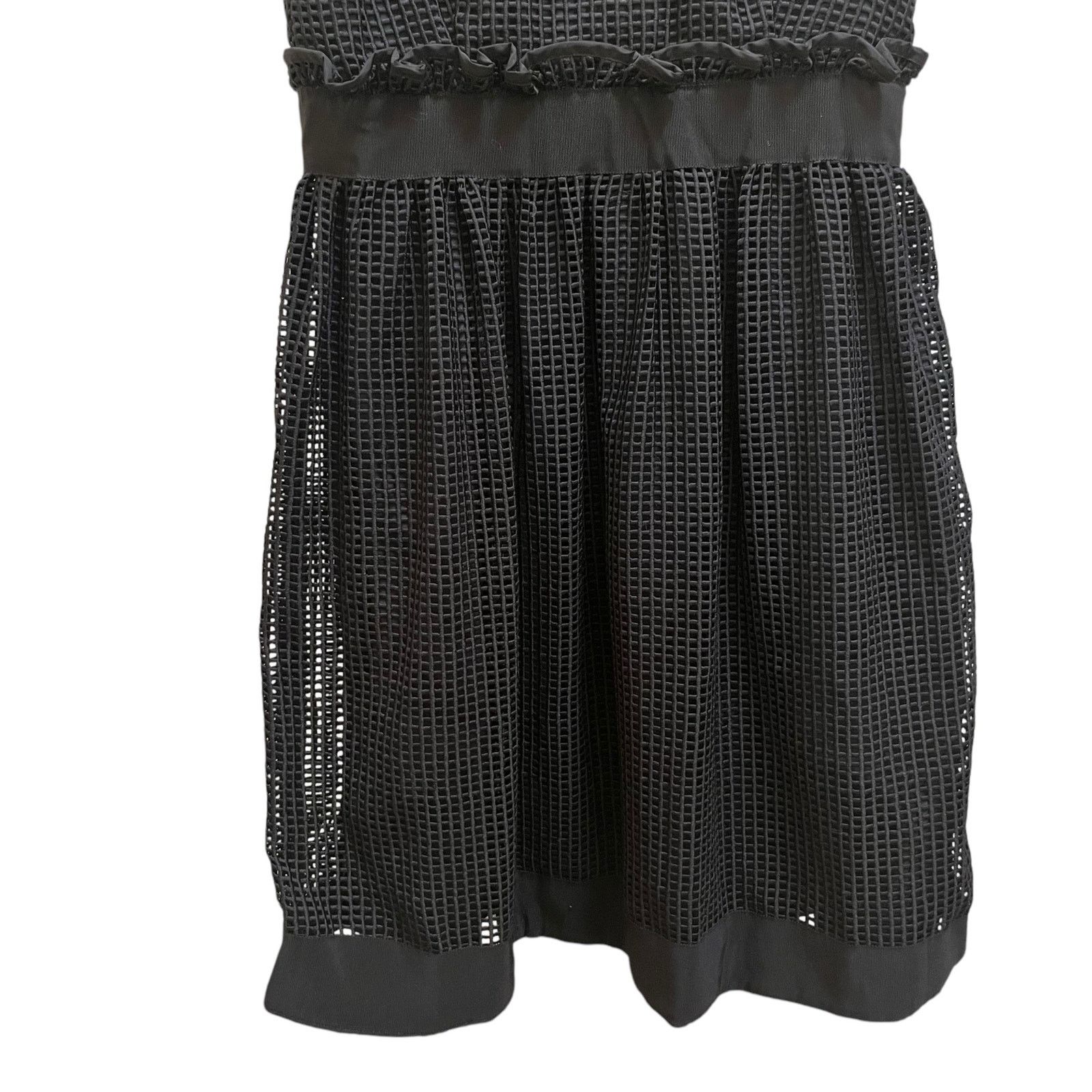 Orla Kiely Orla Kiely Black Grid Mesh Sleeveless Knee Length Dress Size M / US 6-8 / IT 42-44 - 6 Thumbnail