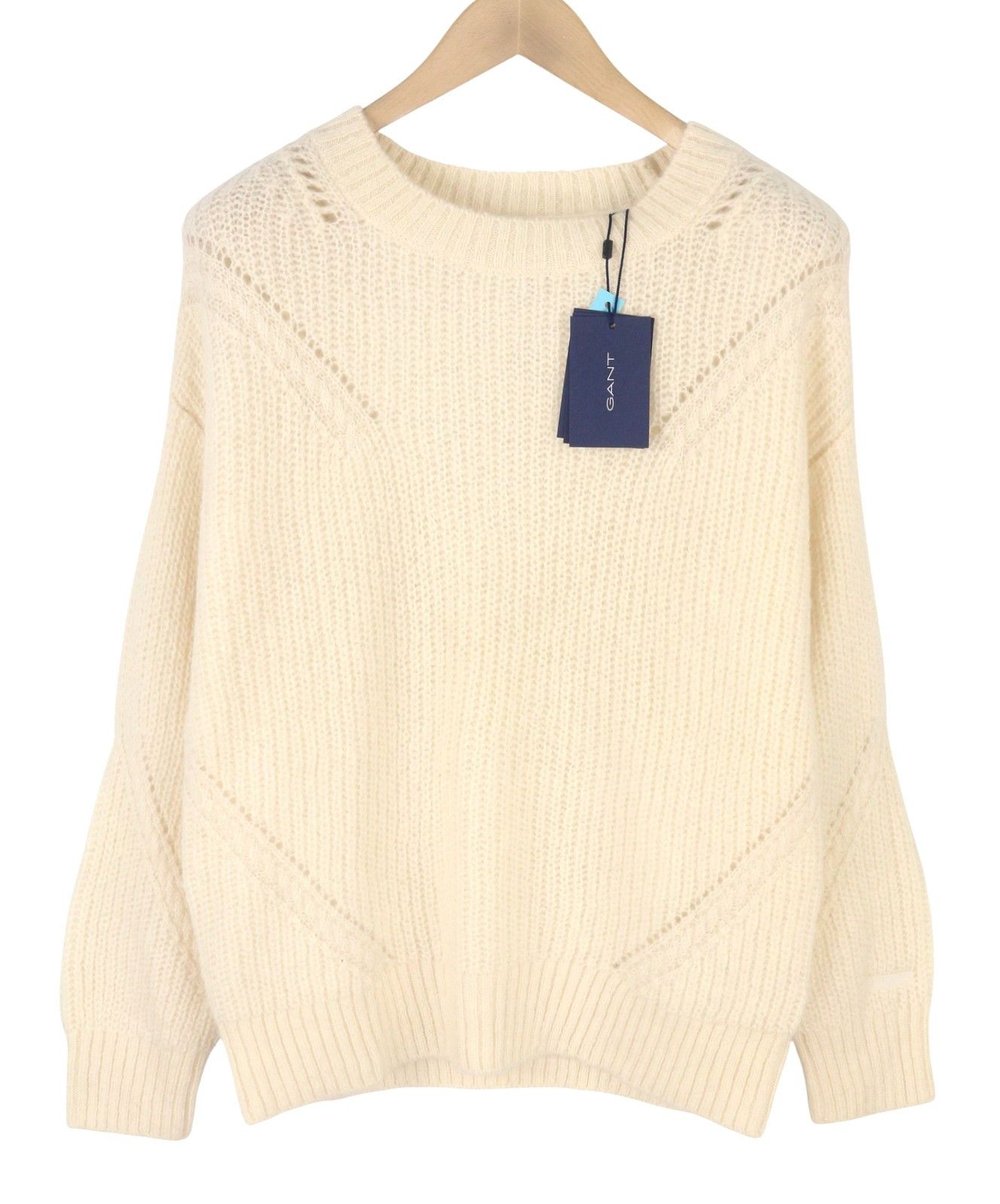 Gant MOHAIR C-NECK XL Cream Wool Blend Jumper 87229 Size XL / US 12-14 / IT 48-50 - 3 Thumbnail