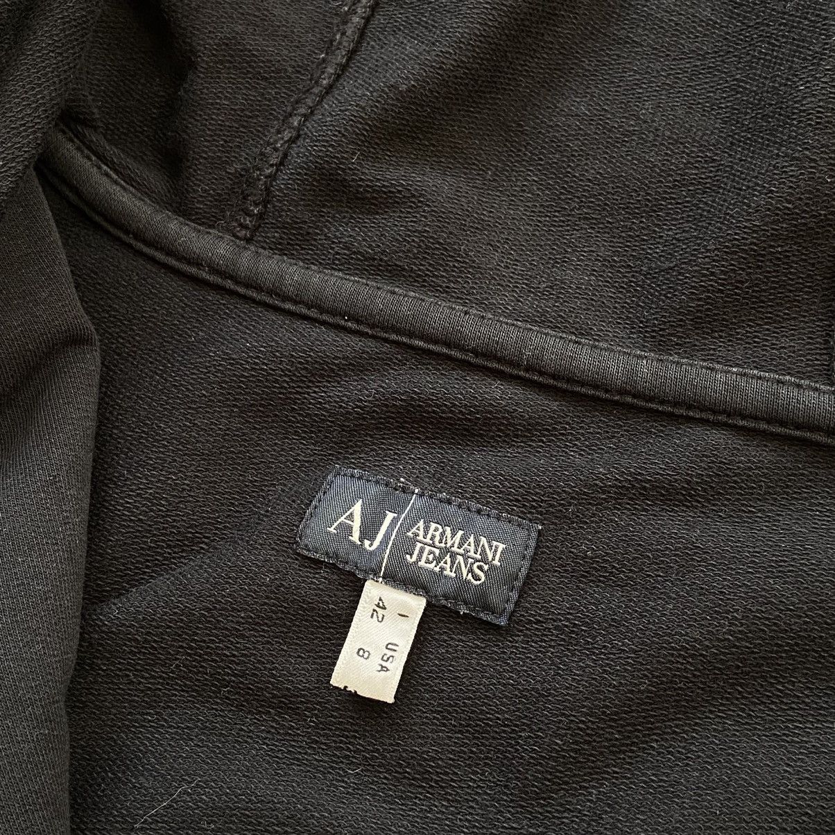 Armani 📌 Crazy Vintage Armani Jeans Crop Y2K Zip-Up Hoodie Size M / US 6-8 / IT 42-44 - 9 Thumbnail