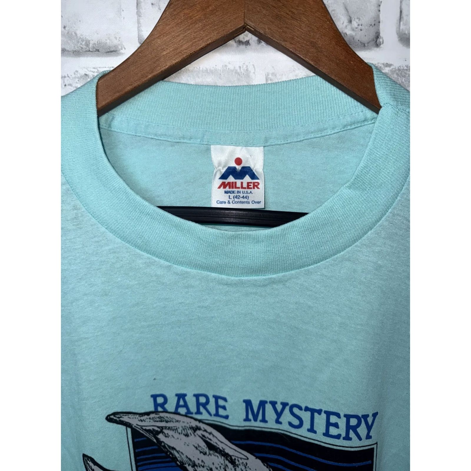 Vintage VTG Miller T-Shirt Mens L Stitch Beaked Whale Graphic USA Blue Size US L / EU 52-54 / 3 - 2 Thumbnail