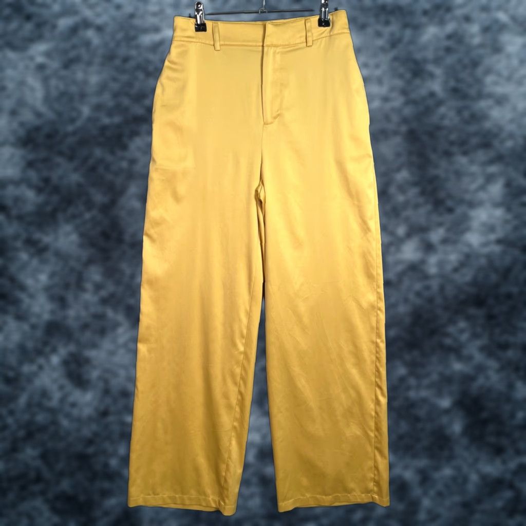 Vintage VINTAGE Danielle Bernstein Yellow Wide-Leg Pants Womens Size 26 In Waist Dress Pants Women Size 26" / US 2 / IT 38 - 1 Thumbnail