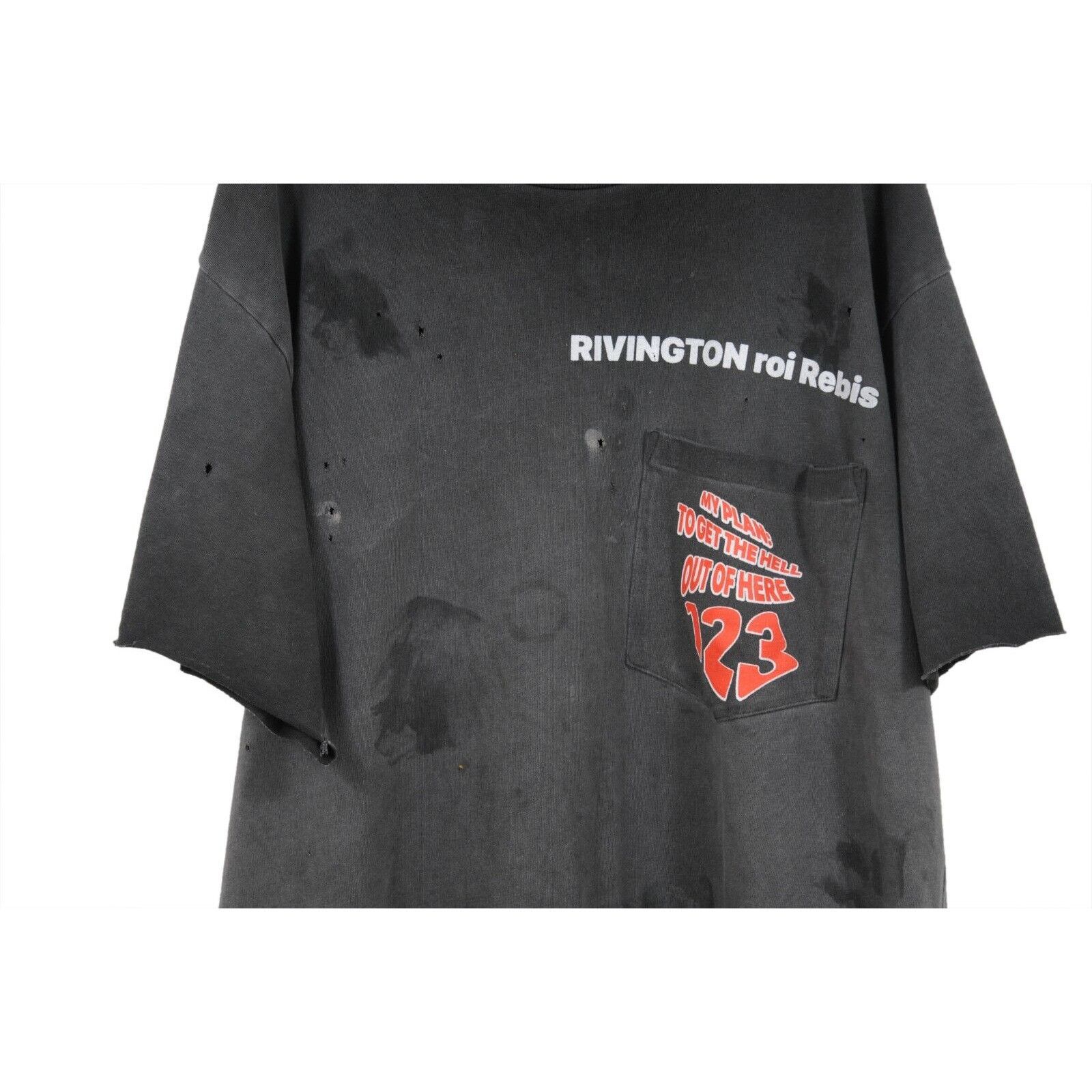 RRR-123 God's Plan Distressed T Shirt Vintage Black - 01956 Size US L / EU 52-54 / 3 - 3 Thumbnail