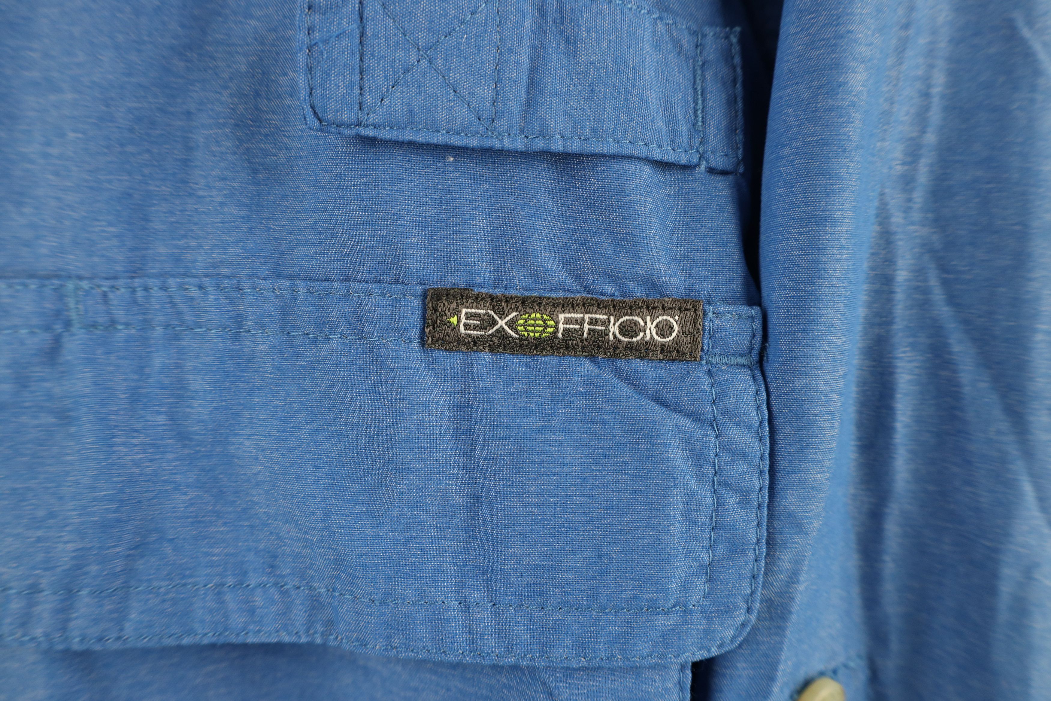 ExOfficio × Vintage ExOfficio Hiking Trail Collared Button Down Shirt Blue Size US M / EU 48-50 / 2 - 4 Thumbnail