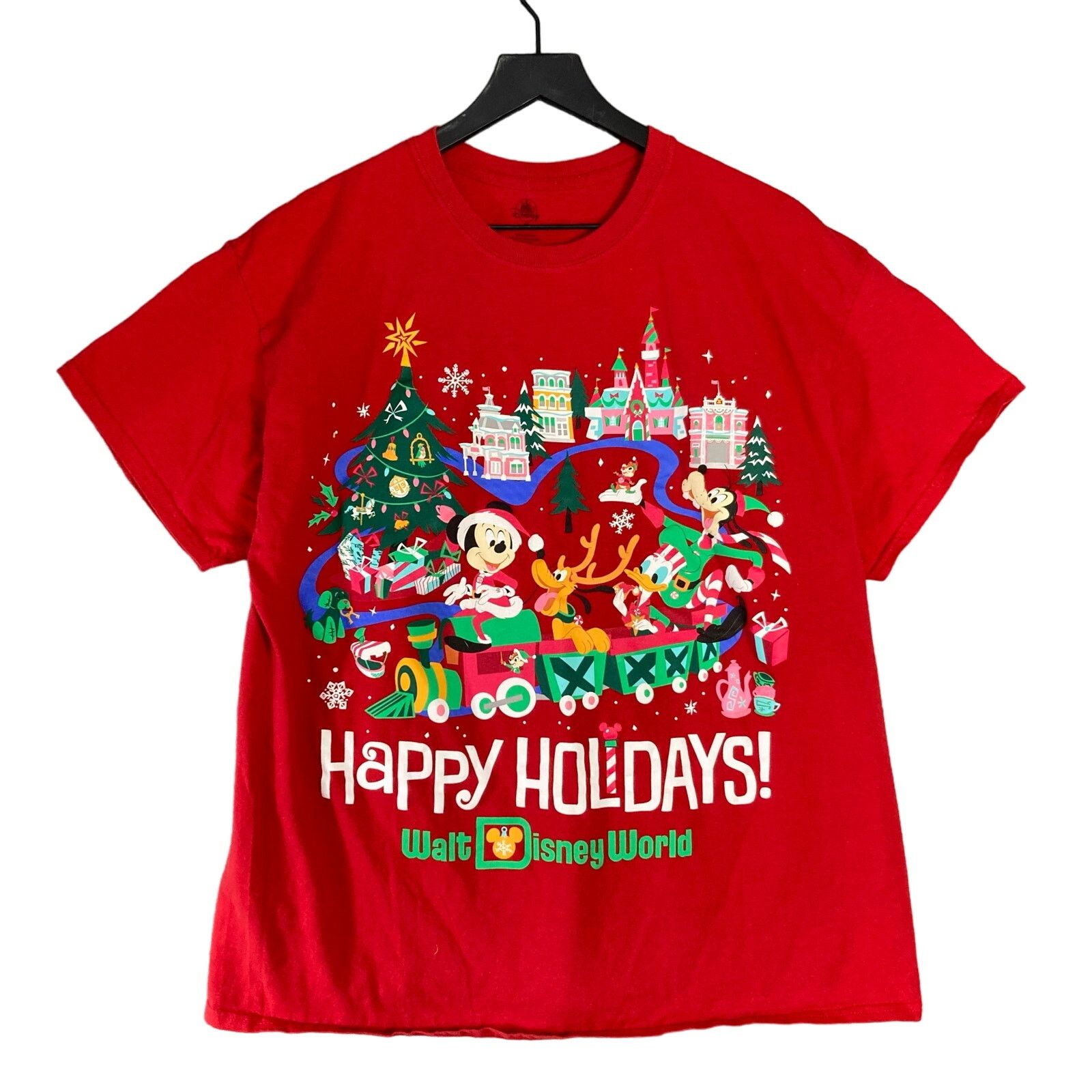 Disney Disney Parks Happy Holidays T-Shirt XL Red Mickey Size US XL / EU 56 / 4 - 1 Thumbnail