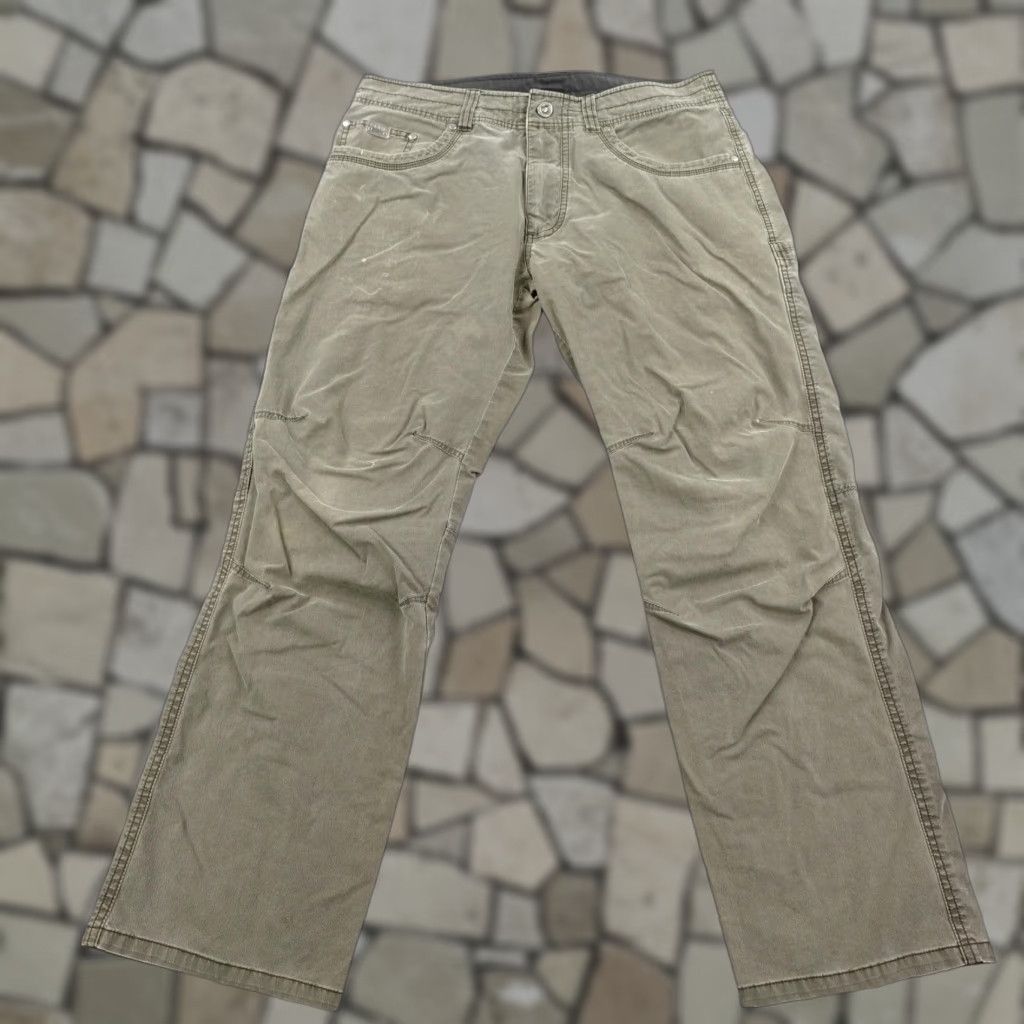 Vintage Kuhl Revolvr Cargo Pants Mens 34x30 Green Distressed Outdoor Hiking Work Jeans 5-Pocket Burnished Size US 34 / EU 50 - 1 Thumbnail