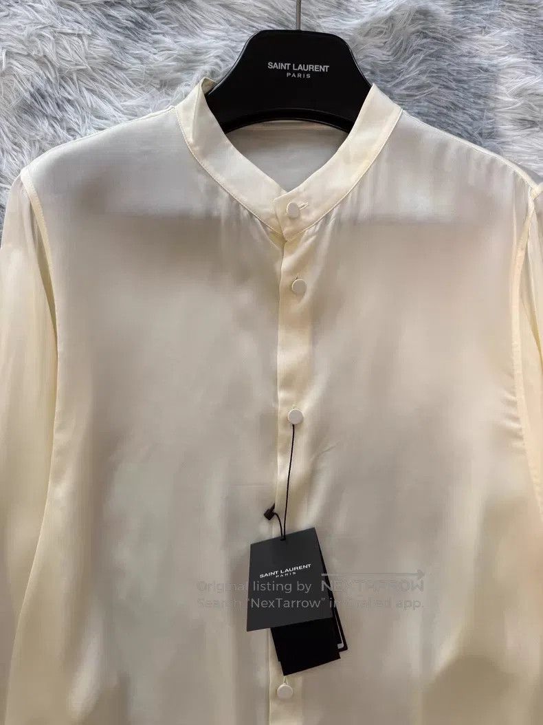 Saint Laurent Paris Saint Laurent Paris Silk Satin Shirt i Size XS / US 0-2 / IT 36-38 - 2 Thumbnail