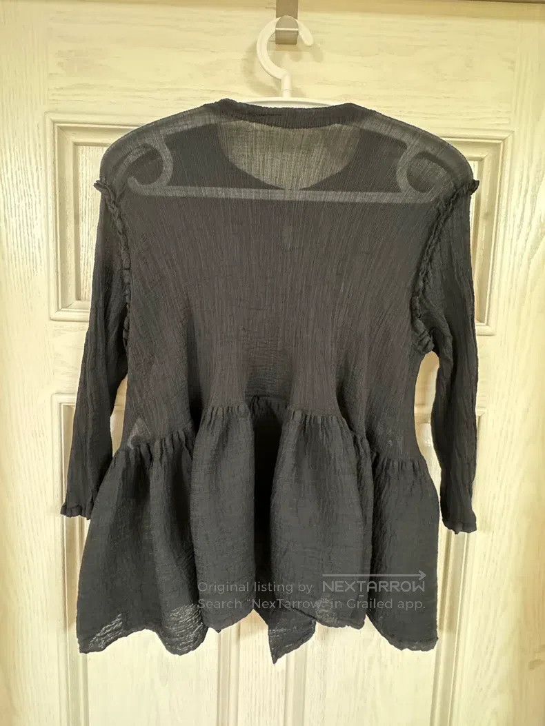 Issey Miyake Issey Miyake size:one size Black Crepe Long-sleeve Top Size XXS / US 00 / IT 34 - 2 Thumbnail