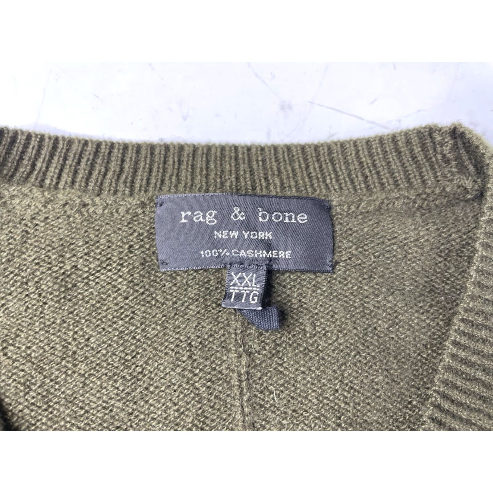 Rag & Bone rag & bone Sweater Mens 2XL Crew Neck Pullover Knit Cashmere Green 100% Rag & bone Regular Knit Preppy Casual Business Travel Golf Walking Mens Size US XXL / EU 58 / 5 - 3 Thumbnail