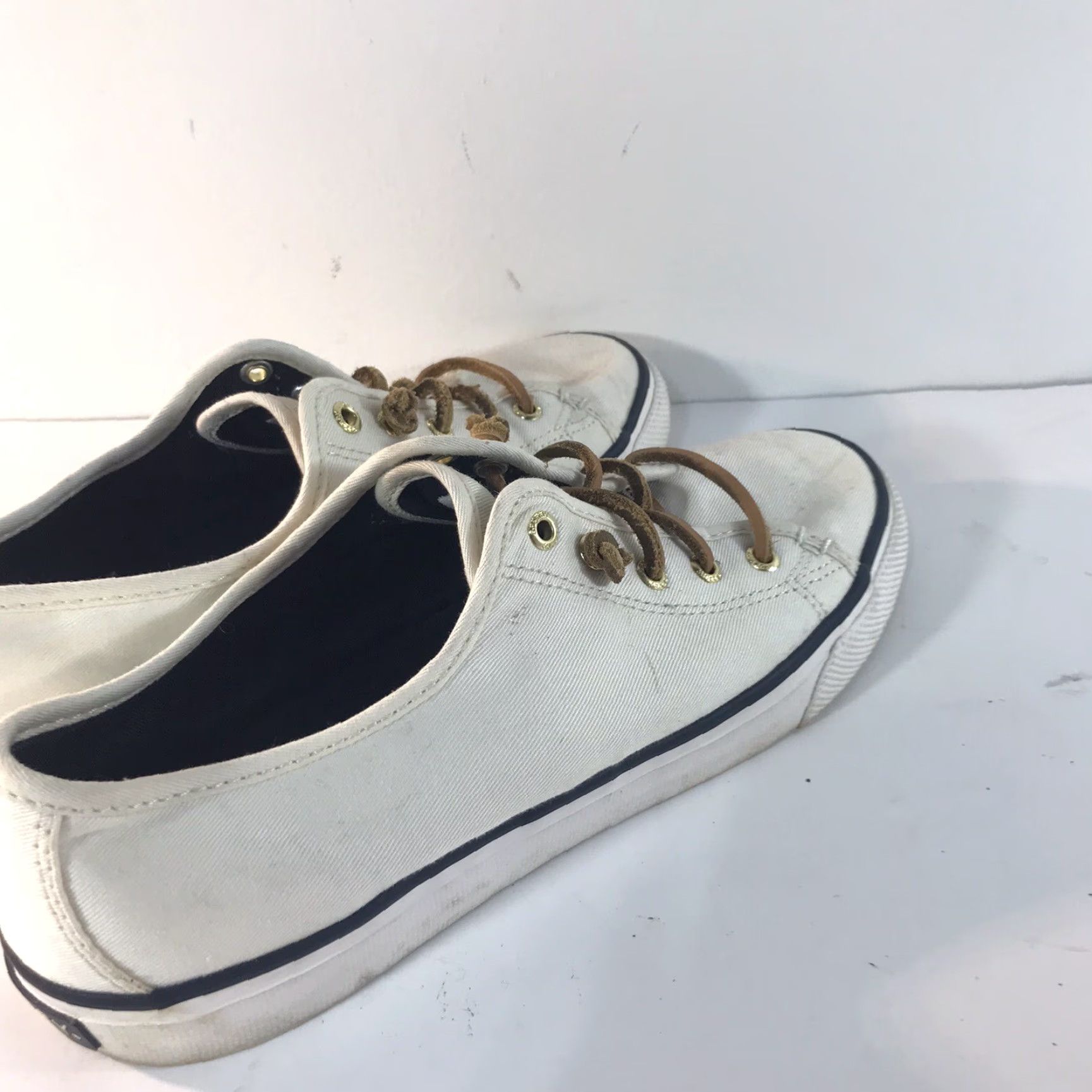 Sperry VINTAGE Sperry Top Sider Casual Slip-On Women’s Size 8 White Canvas Shoes Size M / US 6-8 / IT 42-44 - 4 Thumbnail