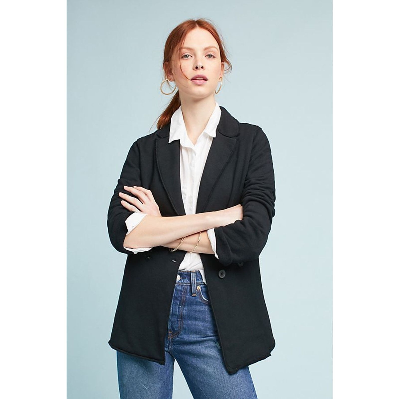 Anthropologie New Anthropologie Braelynn Blazer by George Loves $185 BLACK Size S / US 4 / IT 40 - 3 Thumbnail