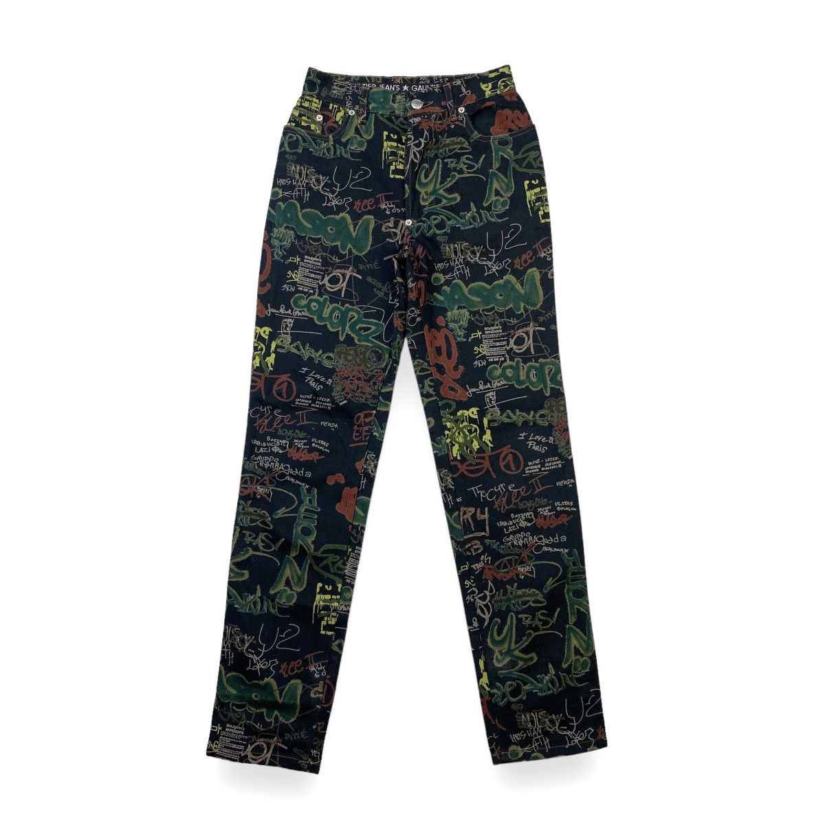 Jean Paul Gaultier Vtg archive jean paul gaultier ss 94 graffiti denim pants Size US 26 / EU 42 - 1 Thumbnail