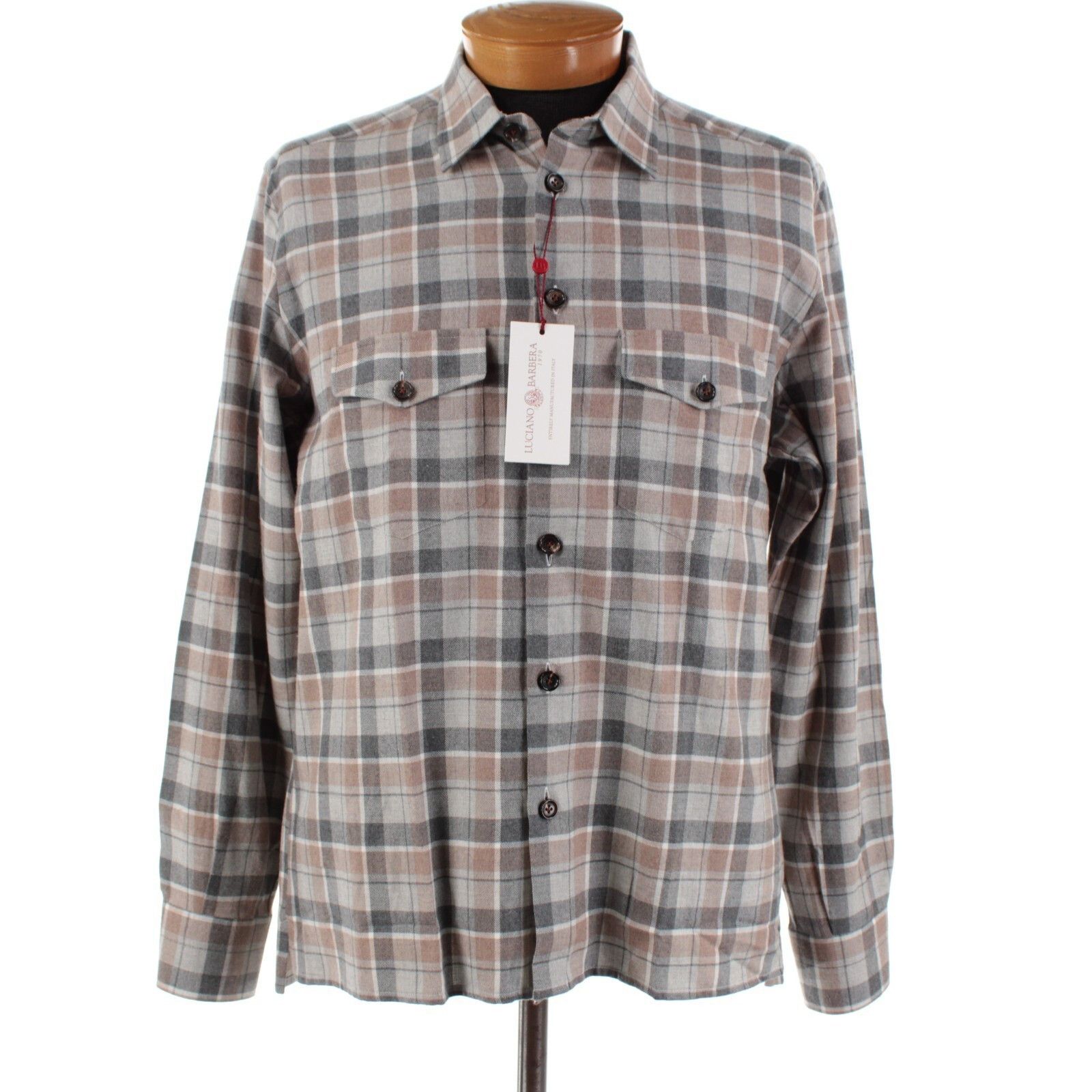Luciano Barbera Luciano Barbera Overshirt Size L US In Gray Cotton Size US L / EU 52-54 / 3 - 1 Thumbnail