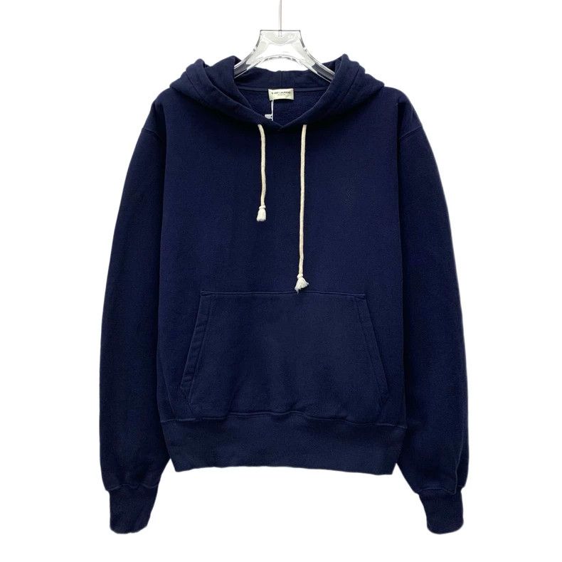 Saint Laurent Paris Saint Laurent Paris Dark blue logo embroidered cotton hood Size US S / EU 44-46 / 1 - 1 Thumbnail