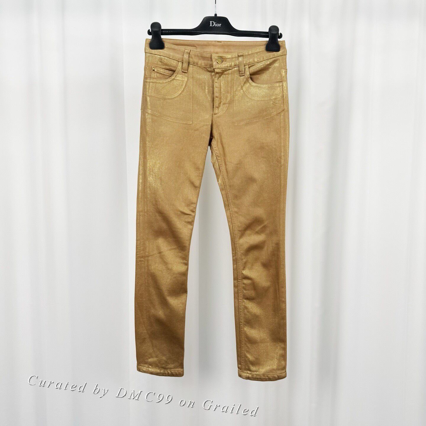 Louis Vuitton Louis Vuitton Gold Painted Leather Tag Jeans Size US 36 / EU 52 - 1 Thumbnail