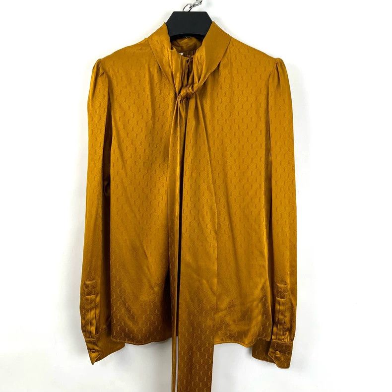 Saint Laurent Paris Saint Laurent Paris monogrammed ribbon design shirt 2504-N Size XXS / US 00 / IT 34 - 3 Thumbnail