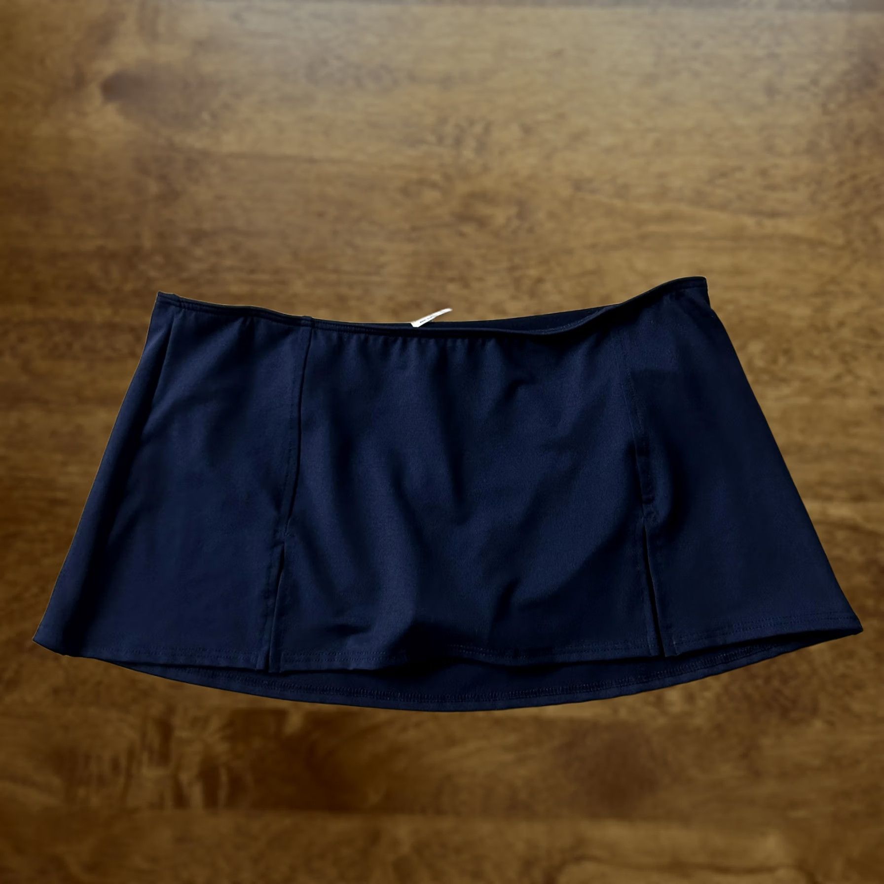 Vintage Baltex Swim Skirt Womens 12 Blue Solid Built In Brief Lined Stretch Bottom Size 34" / US 12 / IT 48 - 1 Thumbnail