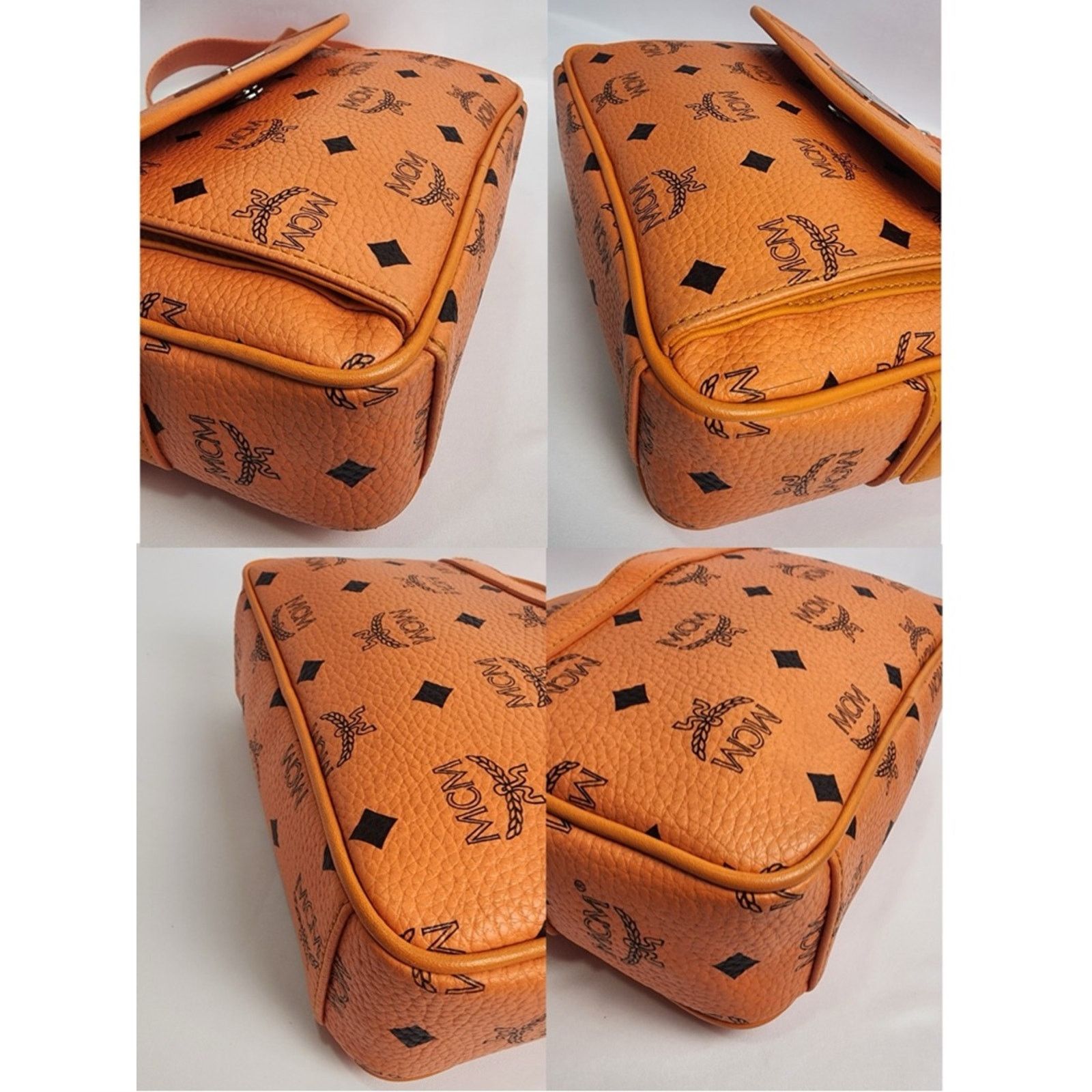 MCM Auth MCM Aren Orange Monogram Crossbody Bag Silver Hardware Size ONE SIZE - 15 Thumbnail