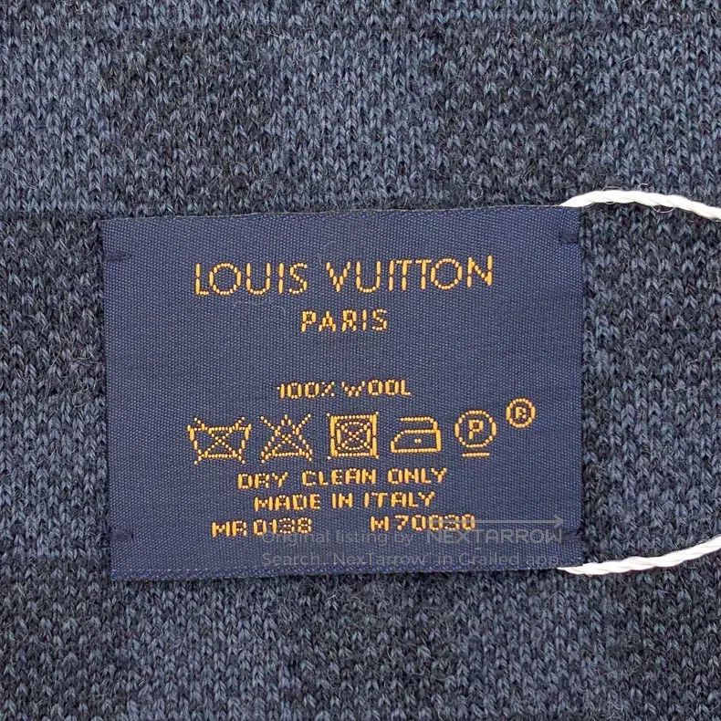 Louis Vuitton Louis Vuitton Dark blue checkerboard logo embroidered wool Size ONE SIZE - 8 Thumbnail
