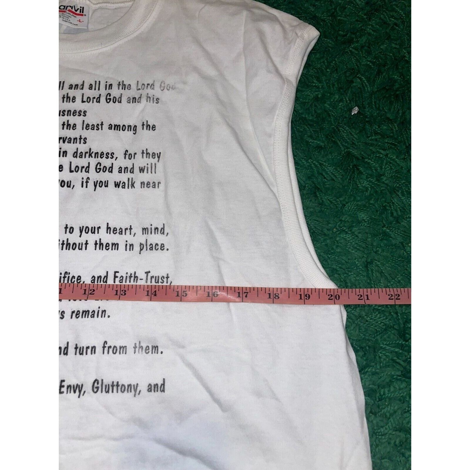 Anvil Vintage Religous Shirt Sleeveless Tank Lord God 90s L Size US L / EU 52-54 / 3 - 10 Thumbnail