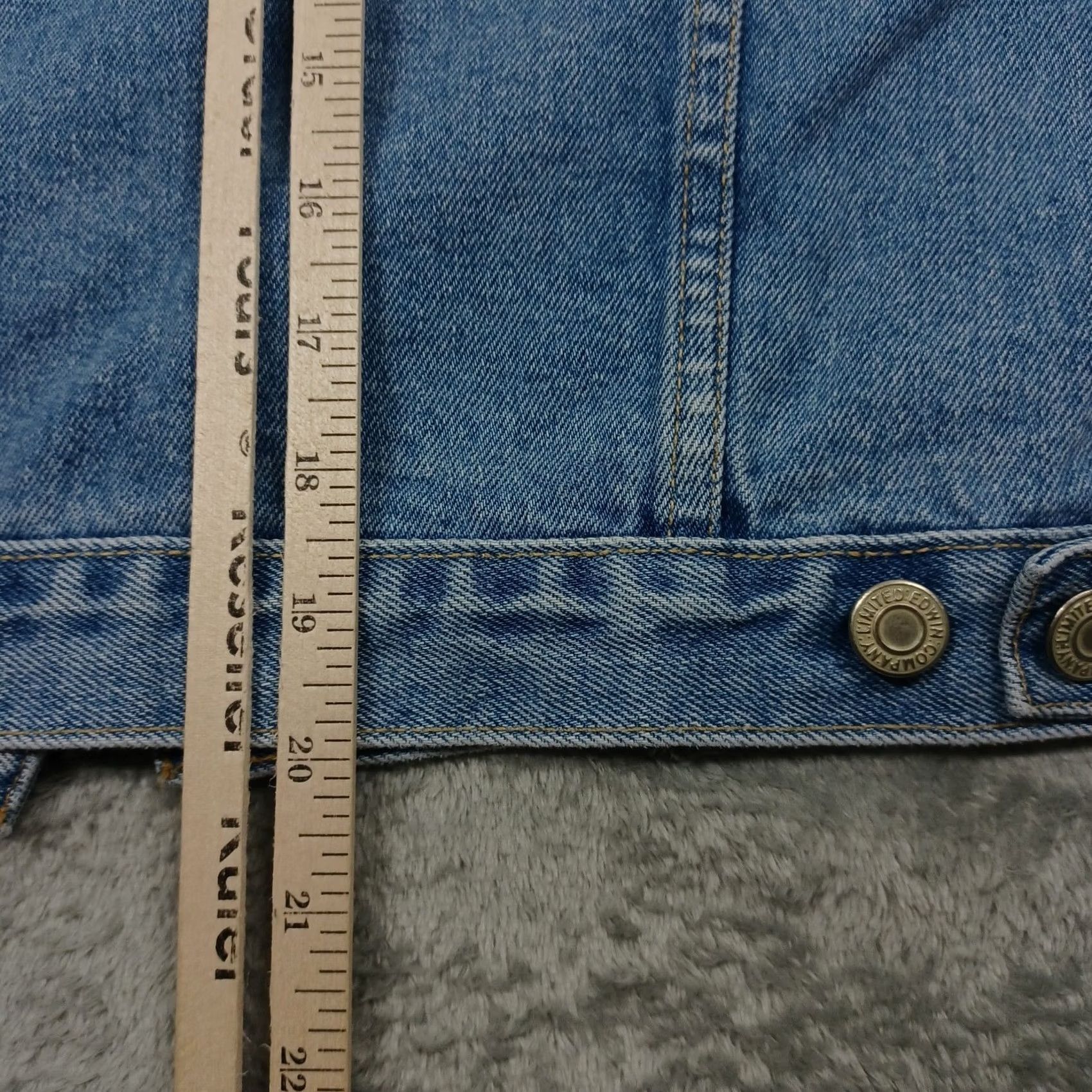 Edwin Edwin Jacket Womens Large Blue Denim Pockets Button Up Cropped Canada Size L / US 10 / IT 46 - 6 Thumbnail