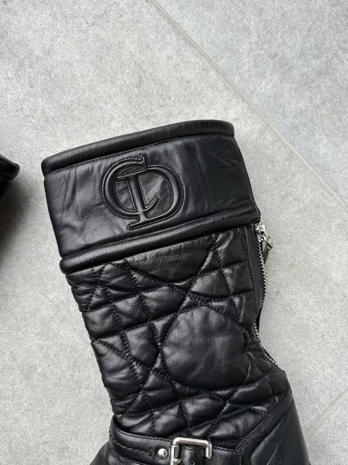 Dior CD Christian DIOR vintage women soft leather QUILTED BOOTS Size US 7.5 / IT 37.5 - 22 Thumbnail