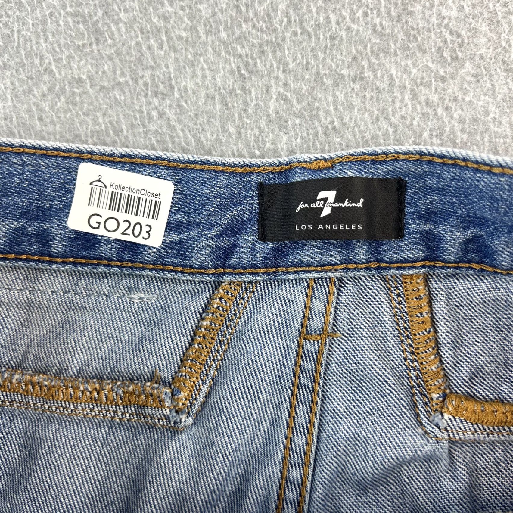 7 For All Mankind VINTAGE? (No) 7 For All Mankind Jeans Womens 28 Blue Denim Easy Straight Button Fly Size 28" / US 6 / IT 42 - 6 Thumbnail