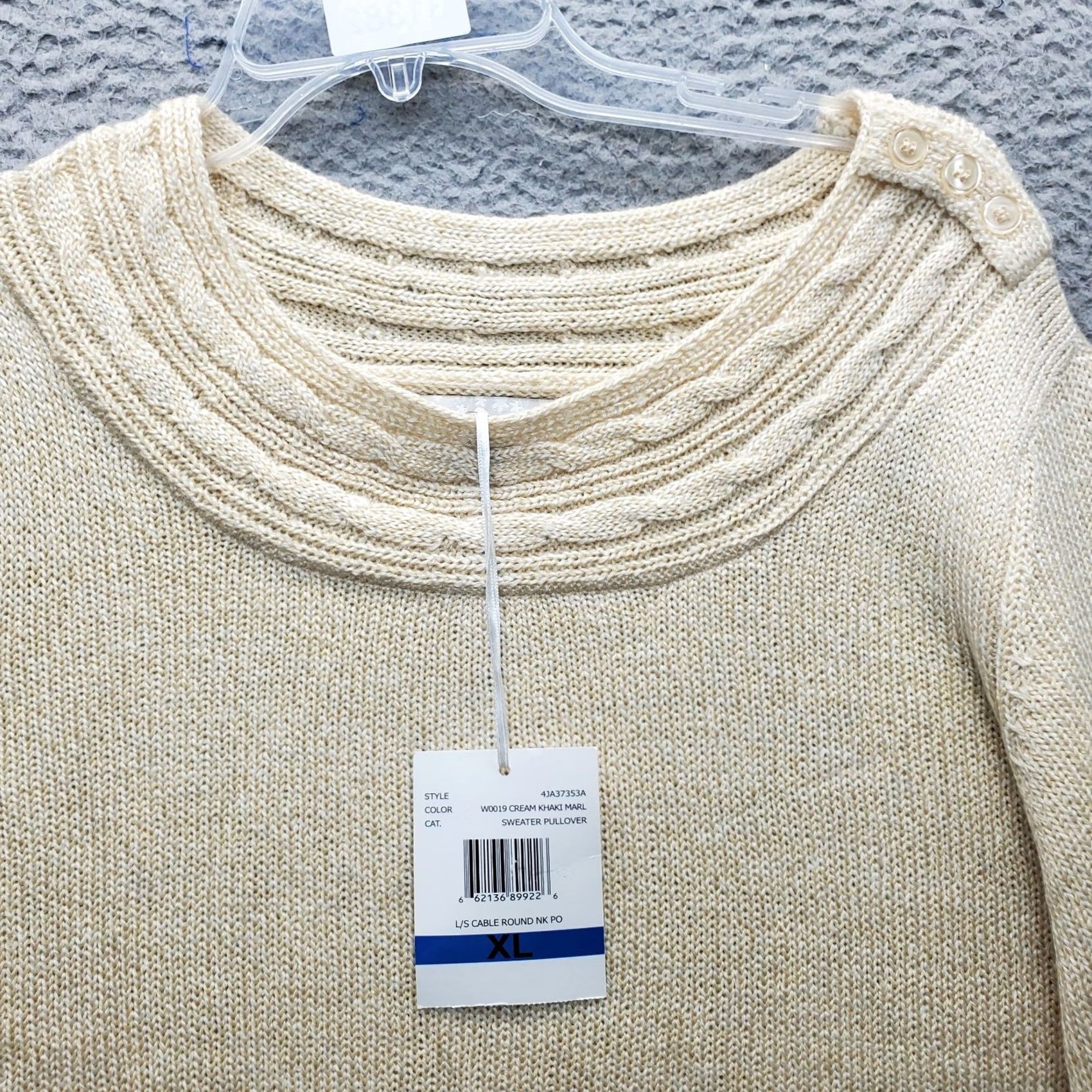 Vintage Carolyn Taylor Sweater Womens XL Multi Cable Knit Raglan Sleeve Button Shoulder Size XL / US 12-14 / IT 48-50 - 5 Thumbnail