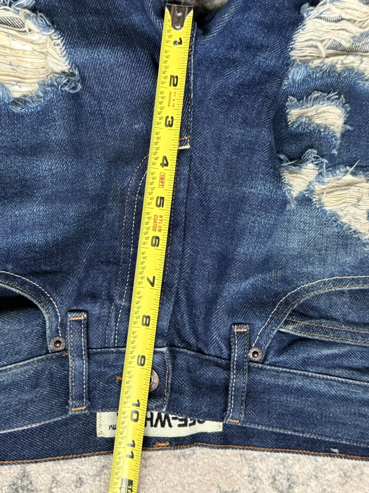 Off-White Off white diagonals distressed denim jeans Size US 34 / EU 50 - 10 Thumbnail