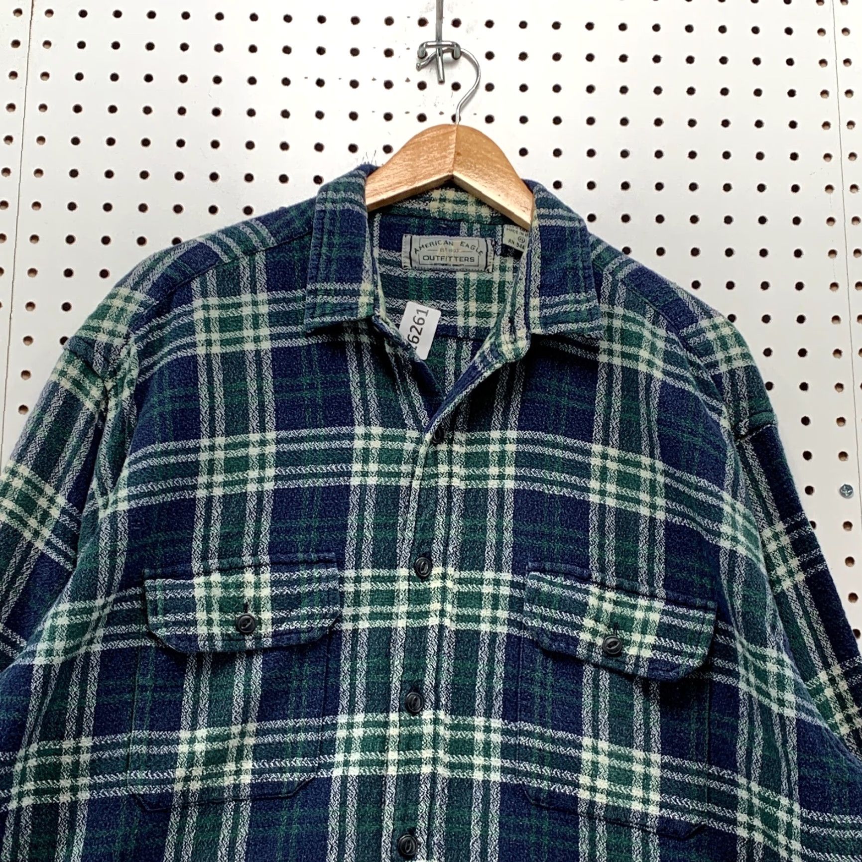 American Eagle Outfitters VINTAGE American Eagle Shirt Plaid Knit Button-Up Adult XL Green 90s Mens Size US XL / EU 56 / 4 - 2 Thumbnail