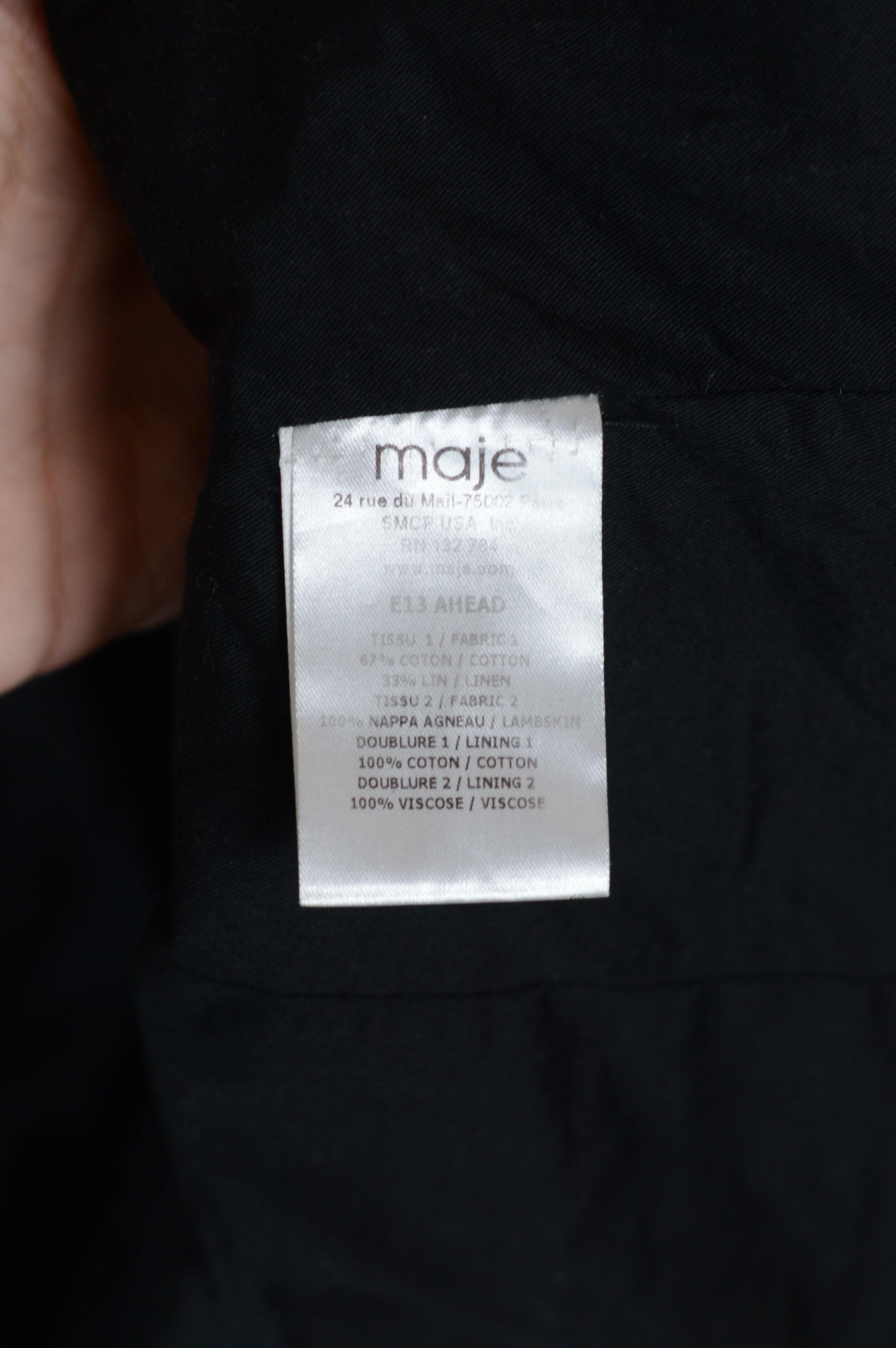 Maje Maje Cotton Jacket Lambskin Details e13 ahead Size XS / US 0-2 / IT 36-38 - 6 Thumbnail