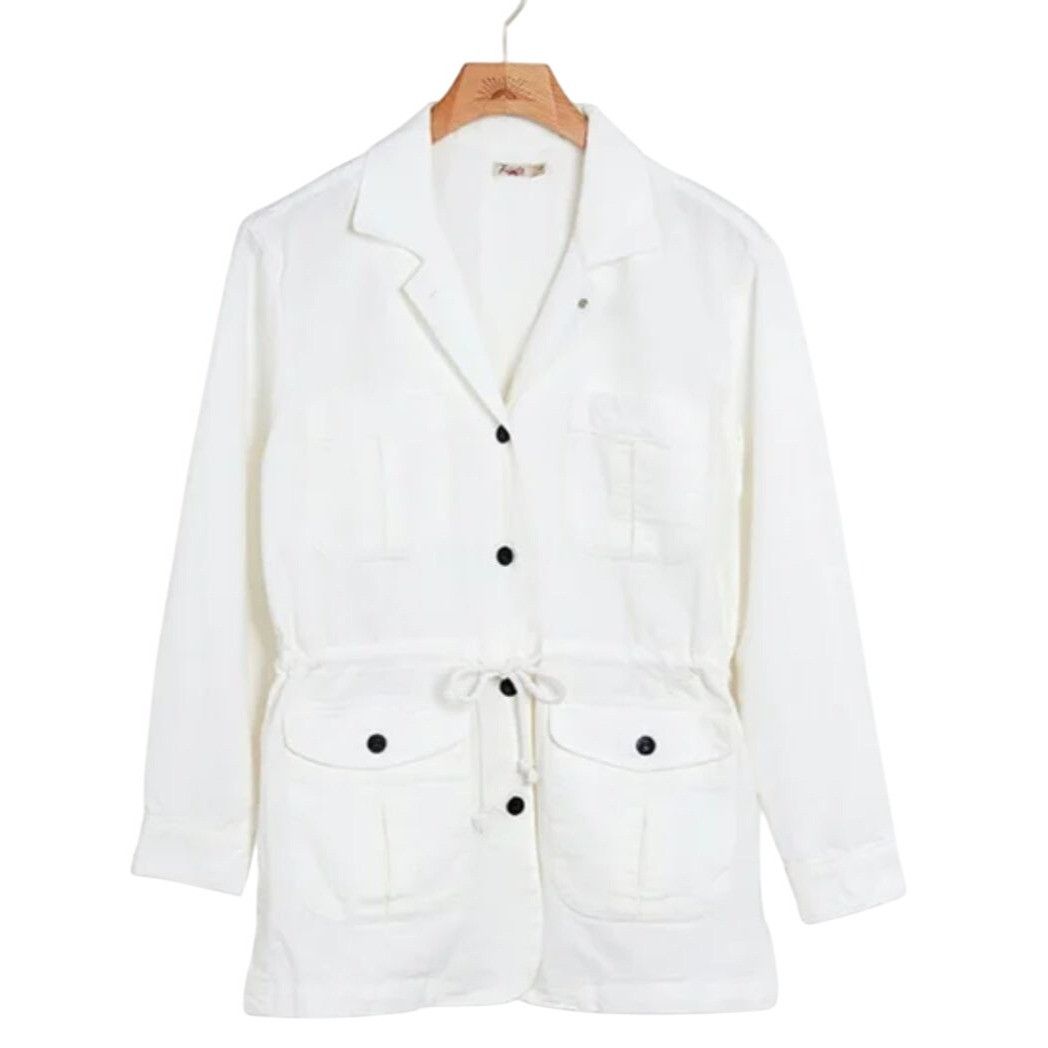 Faherty NWT Faherty $248 Women's Small Larkspur Jacket White Linen B Size S / US 4 / IT 40 - 14 Thumbnail
