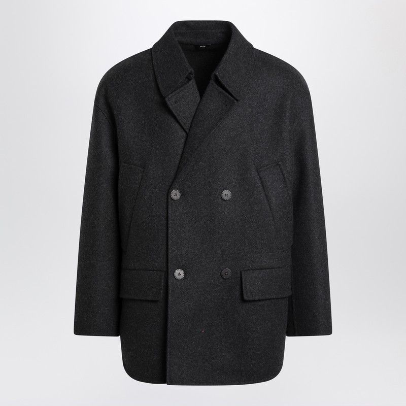 Fendi Fendi Double-Breasted Caban In Slate Grey Wool Size ONE SIZE - 1 Thumbnail