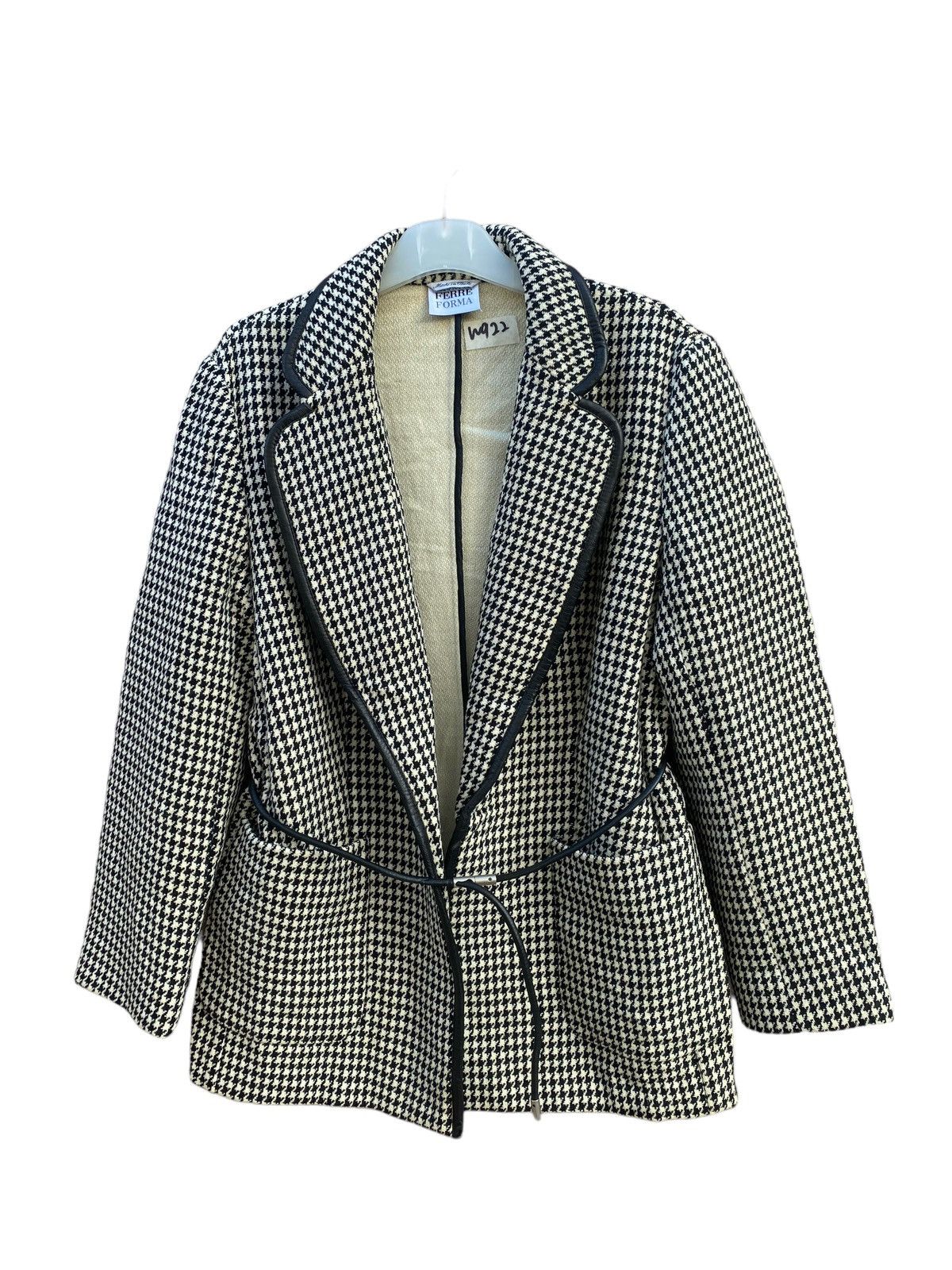 Ferre Gianfranco Ferre Grey Houndstooth Blazer Jacket Size M / US 6-8 / IT 42-44 - 1 Thumbnail