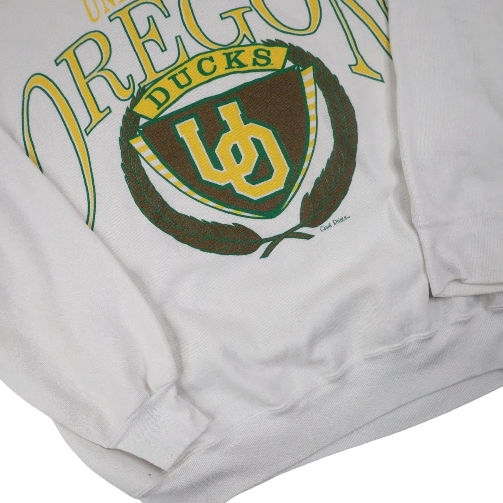 Vintage VINTAGE University of Oregon Ducks Graphic Sweatshirt Men L White Pullover Sweatshirt Regular 9/10 22"x26" Size US L / EU 52-54 / 3 - 3 Thumbnail