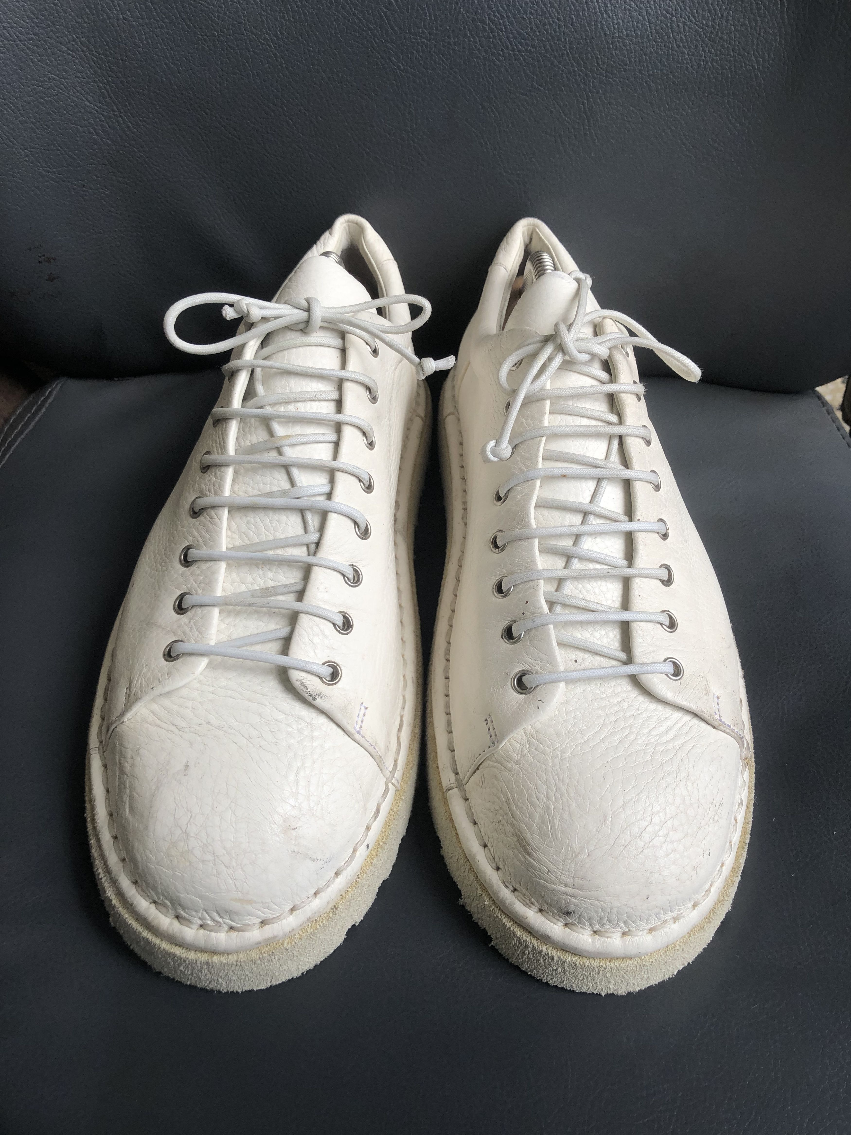 Marsell Marsell white Leather Unisex Darby Shoes Sz39 Made In 🇮🇹 Size US 8 / IT 38 - 2 Thumbnail