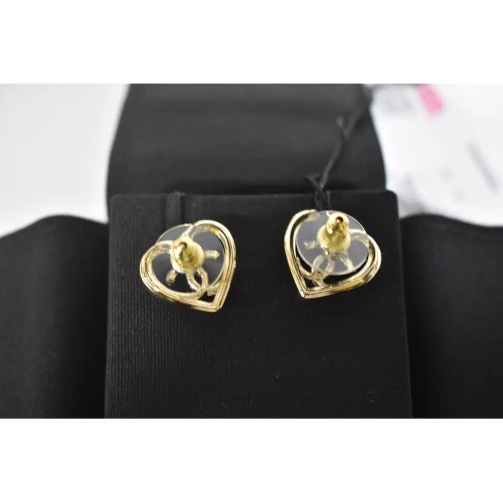 Chanel Chanel Gold Crystal Heart Interlocking Statement Earrings Size ONE SIZE - 5 Thumbnail