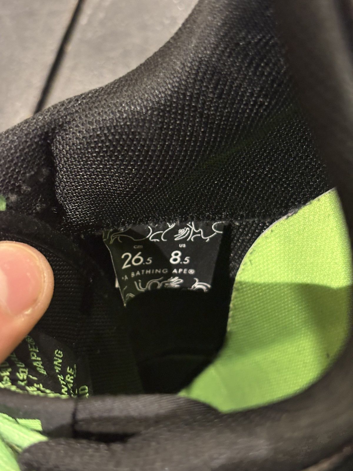Bape Bapesta Patent Black / Green Size US 8.5 / EU 41-42 - 5 Thumbnail