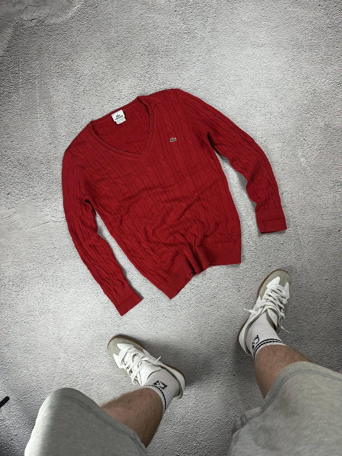 Lacoste Vintage Lacoste Knitwear V-Neck Striped Sweater Old Money Size M / US 6-8 / IT 42-44 - 1 Thumbnail
