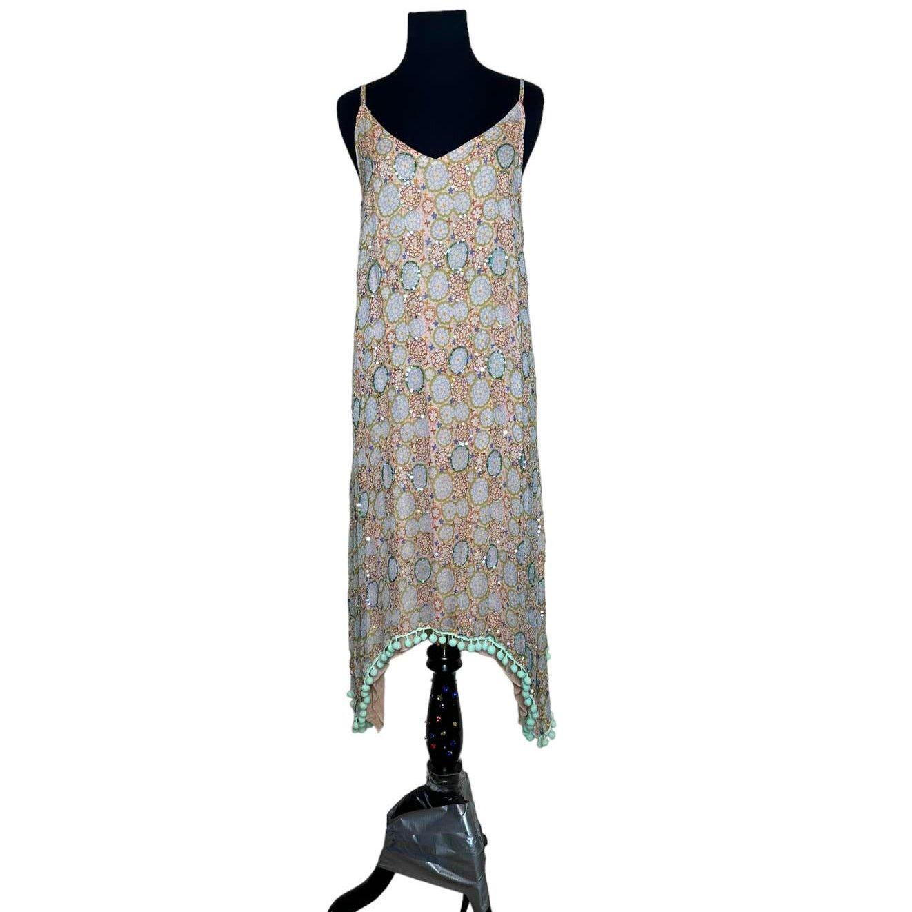 Anthropologie Raga Amalfi Sequin Pom Pom Asymmetrical Dress size XS Size XS / US 0-2 / IT 36-38 - 1 Thumbnail