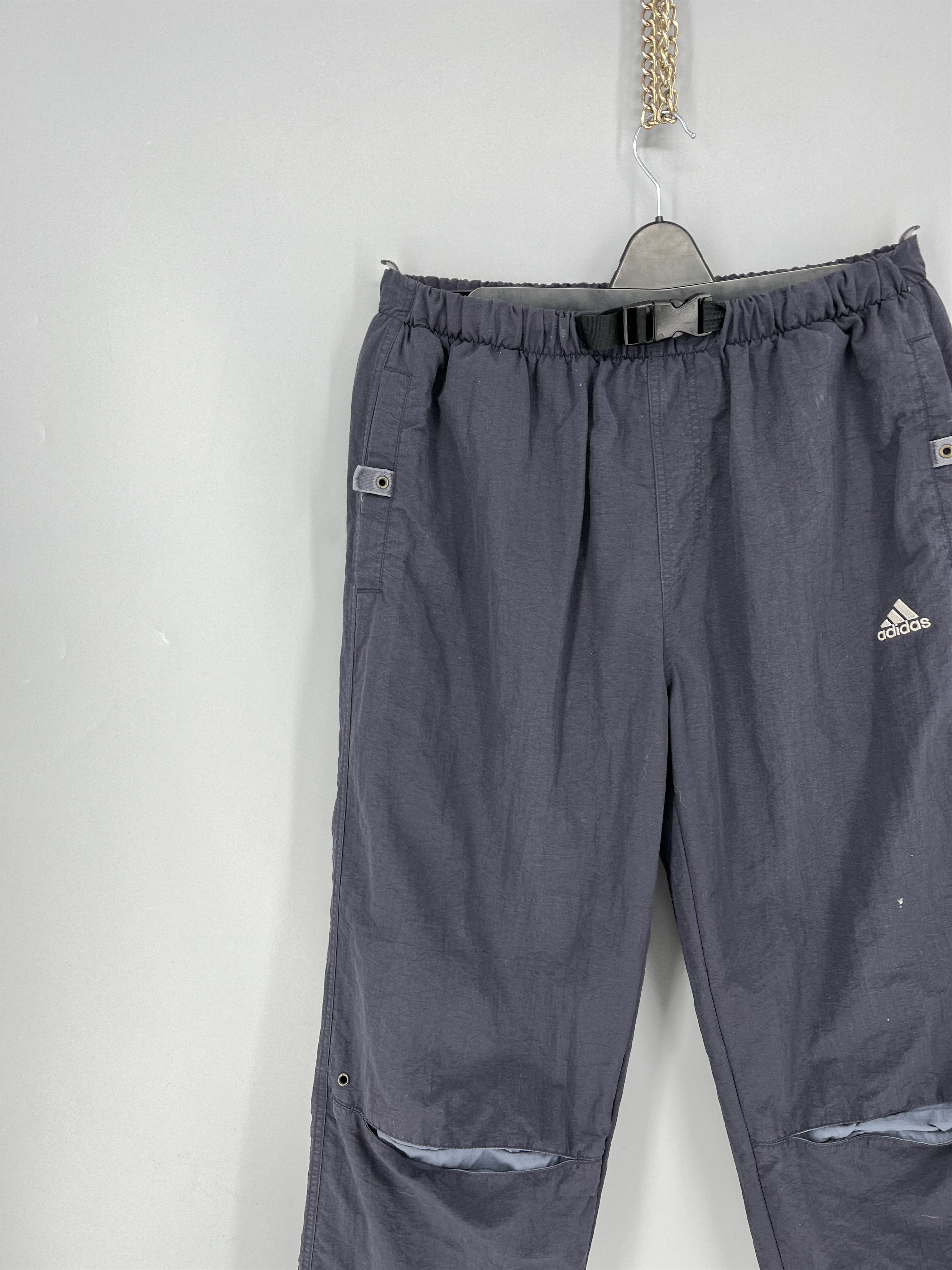 Adidas Vintage 90s Adidas Nylon Track Pants / Drill Pants Baggy Fit Size US 32 / EU 48 - 3 Thumbnail