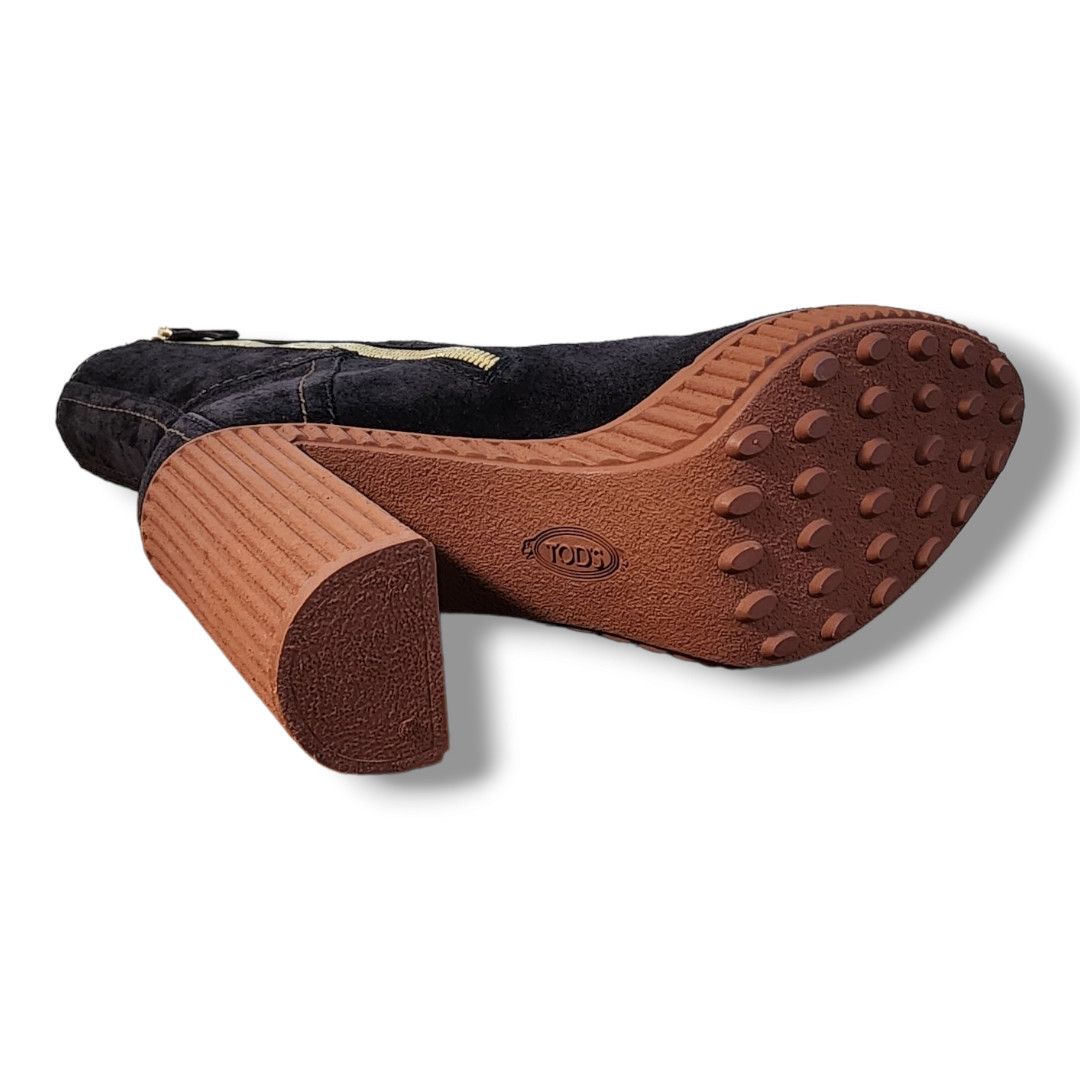 Tod's Tod's Brown Suede Altraversione Zip-Up Heeled Boot Size 34.5 Size US 4.5 / IT 34.5 - 10 Thumbnail