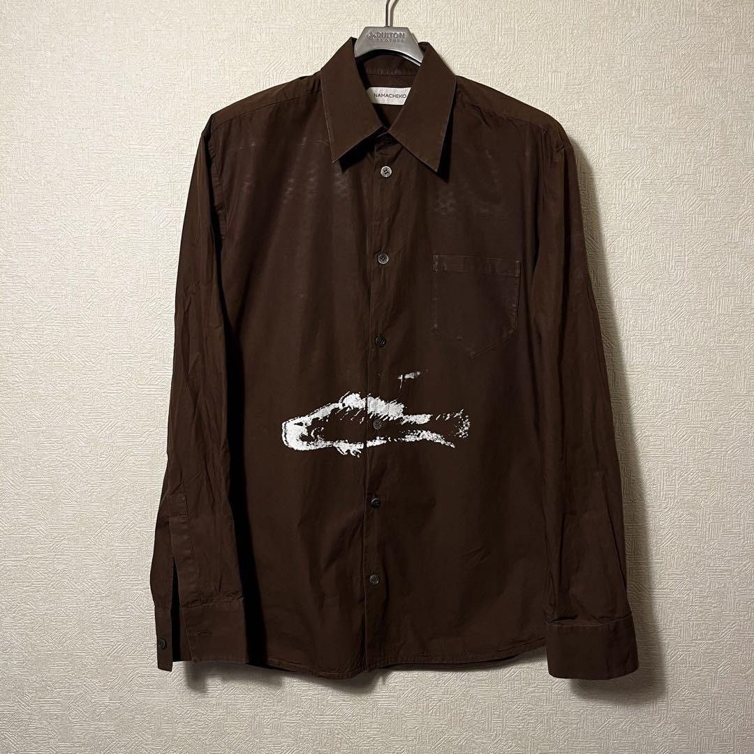 image of Namacheko Ss20 Fish Button Up in Brown, Men's (Size Medium)