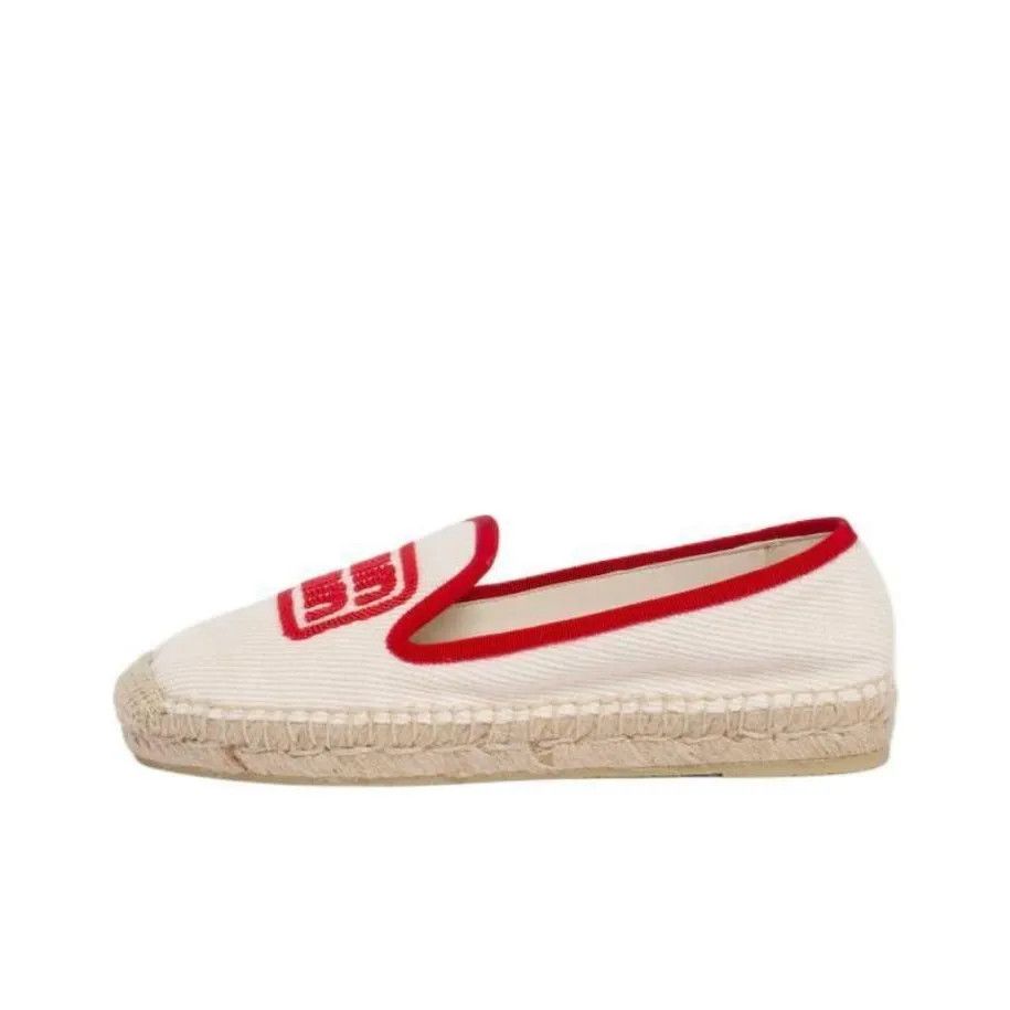 Miu Miu o1B3y1r0526 Logo-Embroidered Slip-On Espadrilles Beige/Red Size US 11 / IT 41 - 2 Thumbnail