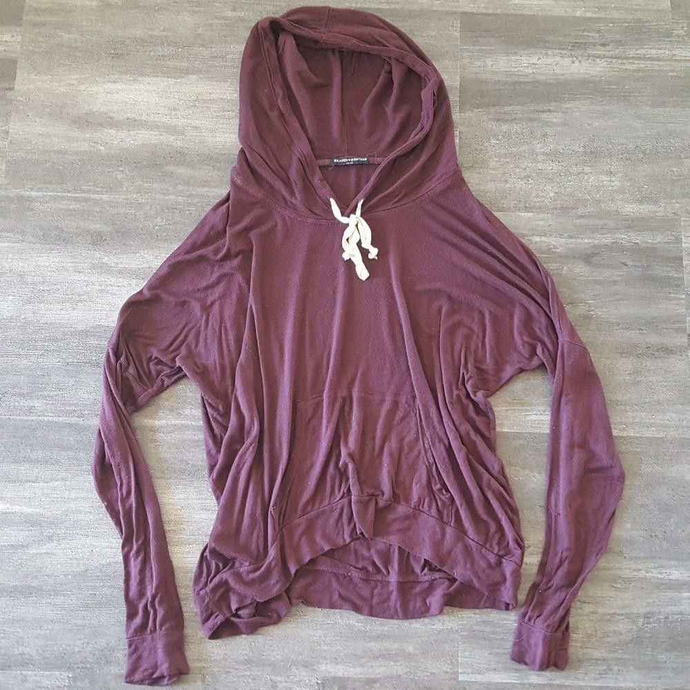 Designer Dark Burgundy Hooded Melville Thin Sweatshirt Size ONE SIZE - 1 Thumbnail