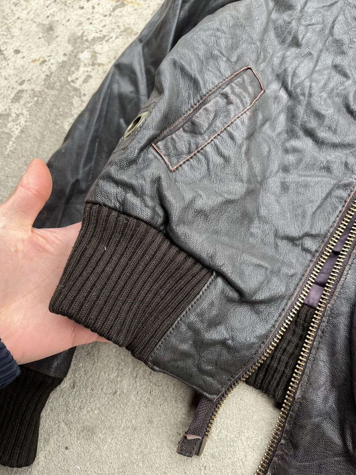 Allsaints × Japanese Brand Vintage Allsaints Avant Garde Japanese Faded Leather Jacket Size XS / US 0-2 / IT 36-38 - 11 Thumbnail