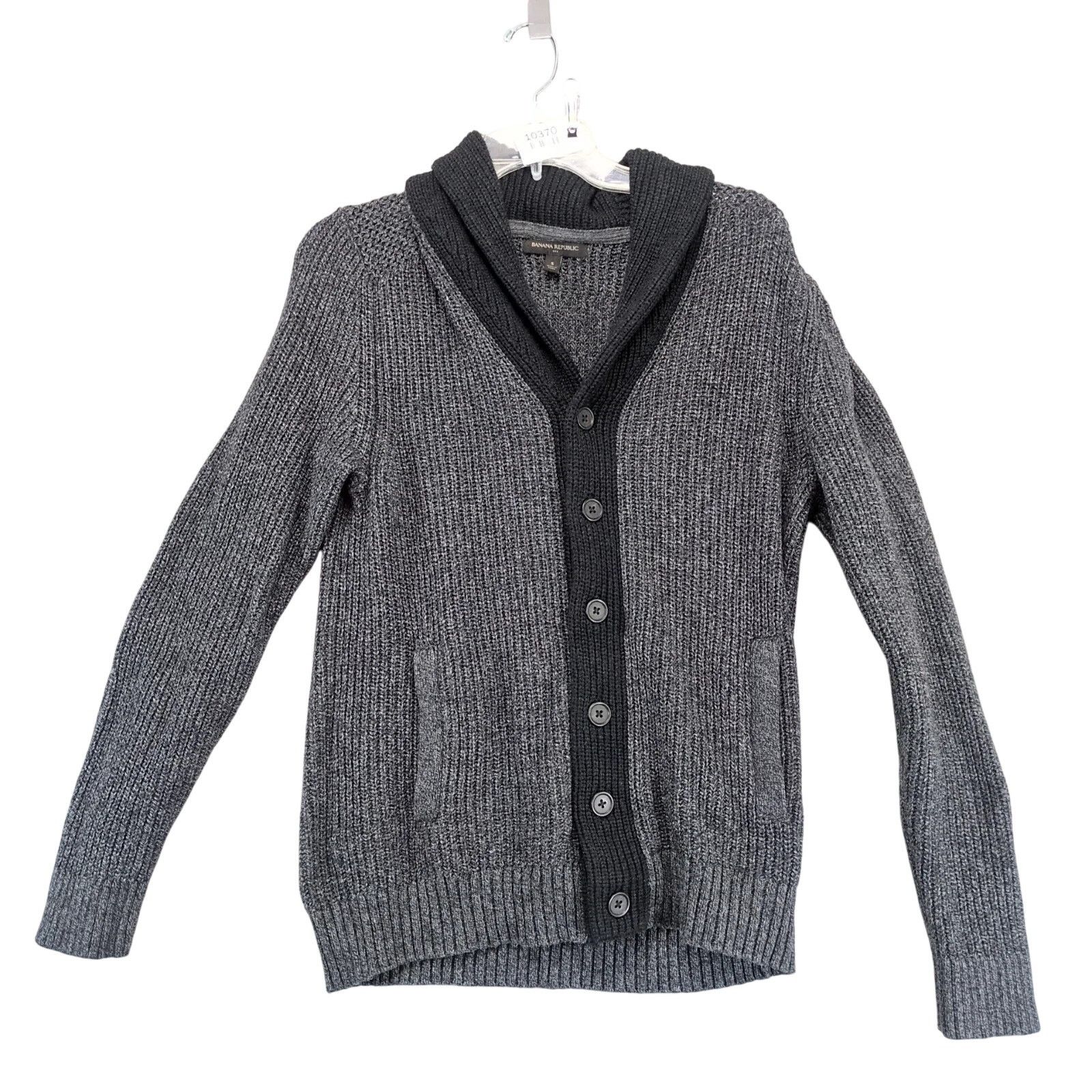 Banana Republic Banana Republic Gray Black Button Cardigan Sweater Men's S Size US S / EU 44-46 / 1 - 1 Thumbnail