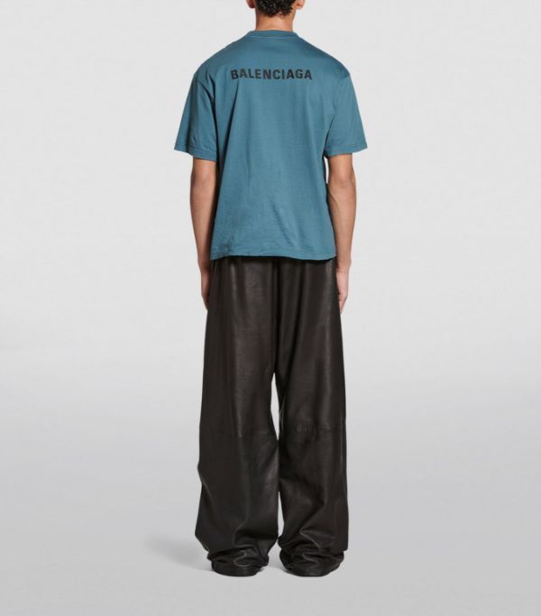 Balenciaga o1mt1gz0924 Back T-Shirt Medium Fit in Slate Blue Size US XL / EU 56 / 4 - 6 Thumbnail